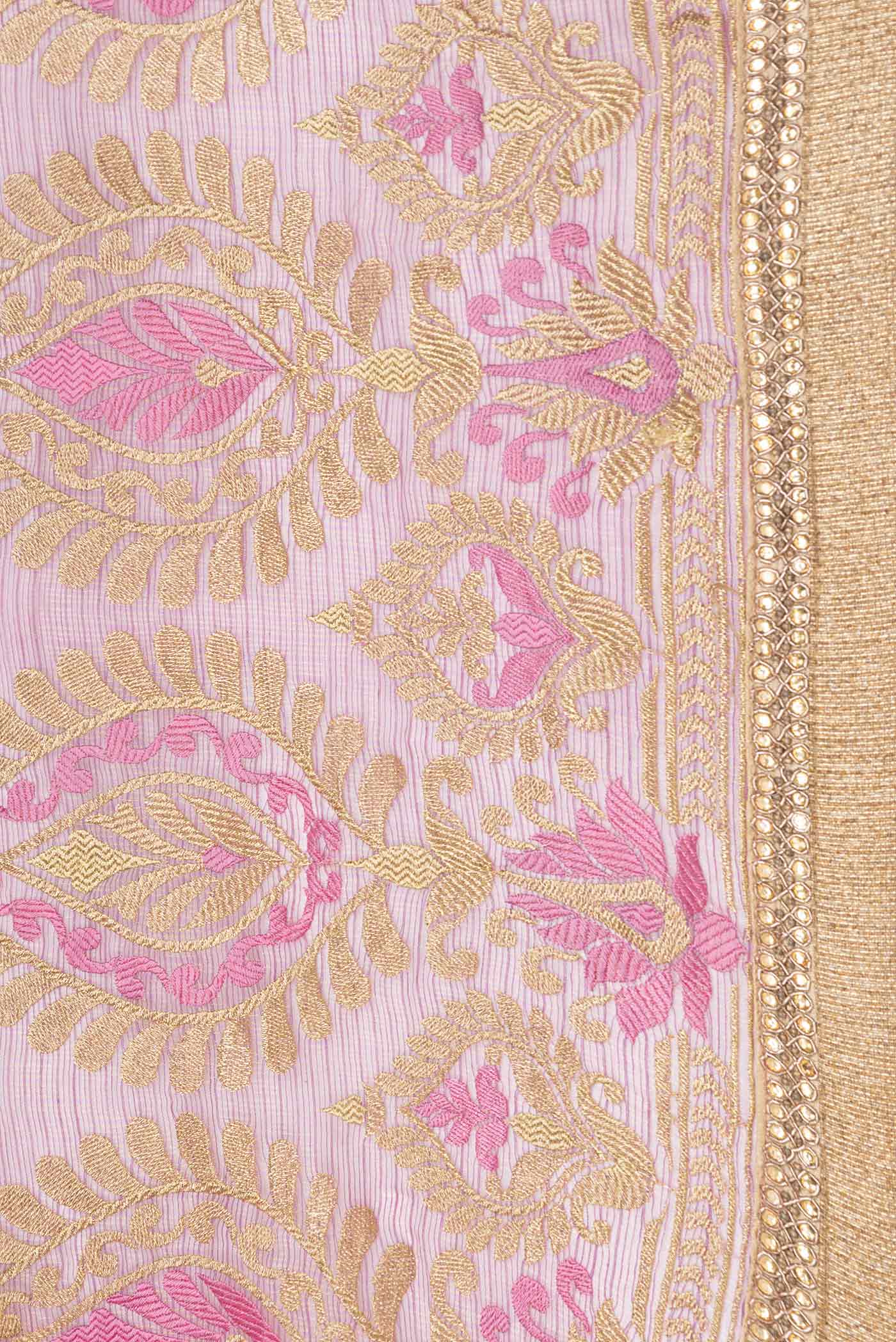 Pink Dual Tone Kota Silk Saree - Image 3