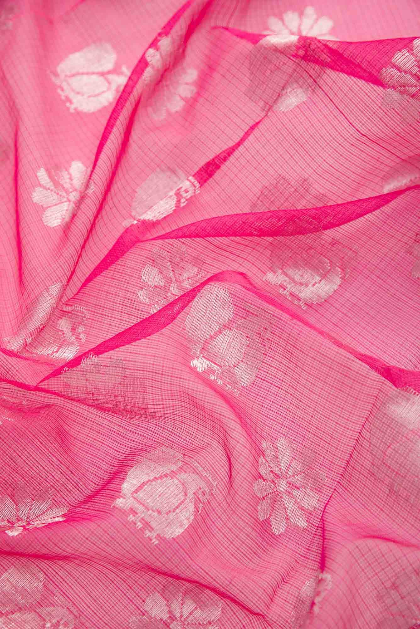 Pink Dual Tone Kota Silk Saree - Image 3