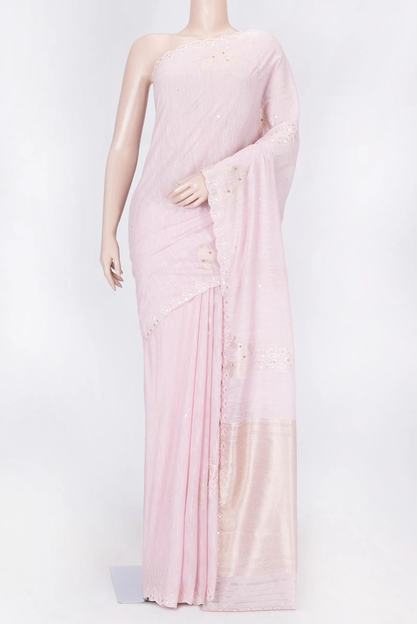 Pink Dual Tone Linen Saree