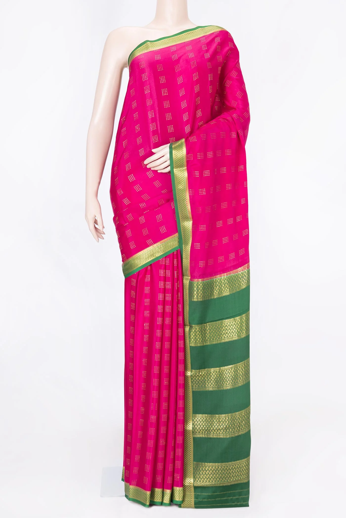 Pink Dual Tone Mysore Crepe Saree