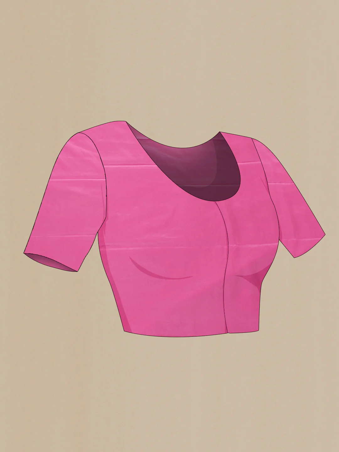 Pink Mysore Crepe Saree - Image 4