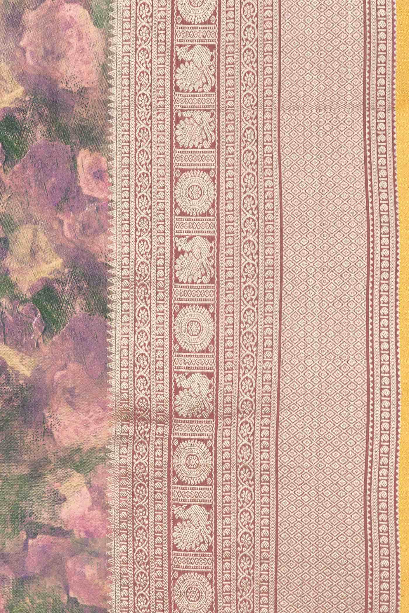 Pink Dual Tone Mysore Crepe Saree - Image 5
