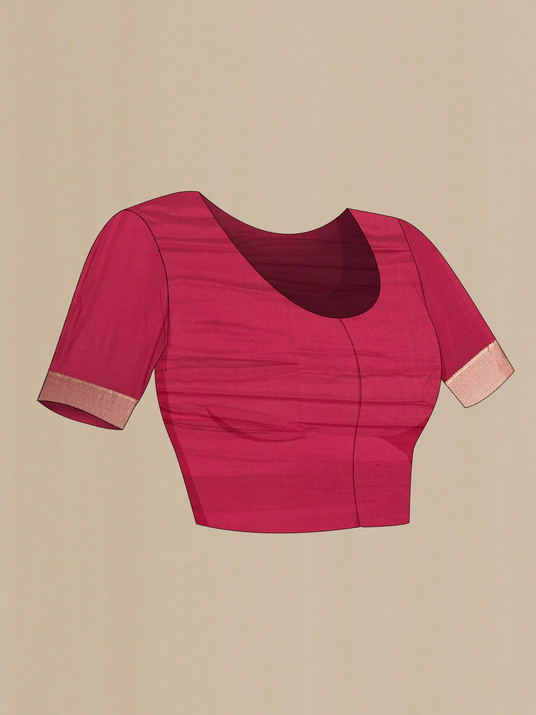 Pink Mysore Crepe Saree - Image 4