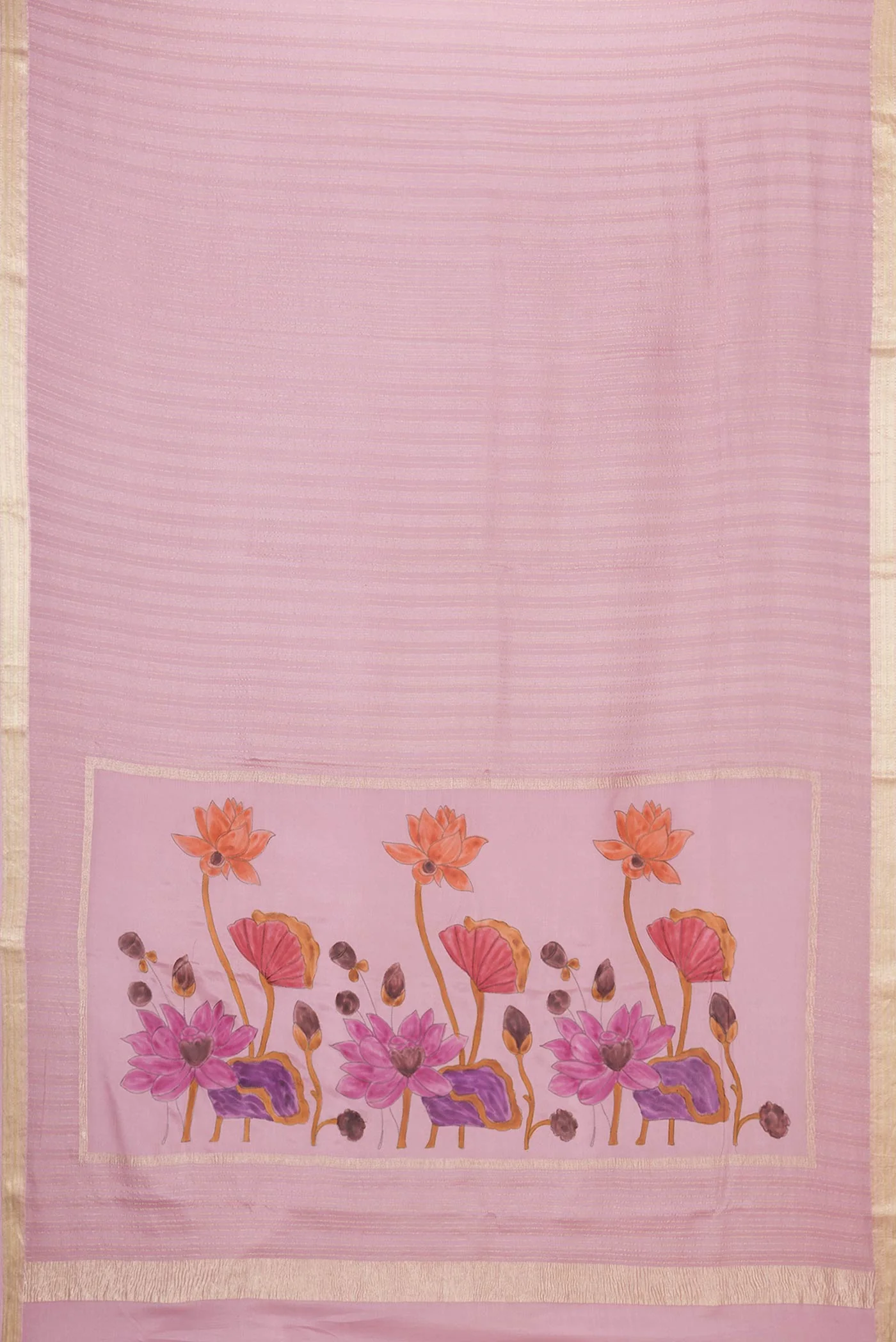 Pink Dual Tone Mysore Georgette Saree - Image 6