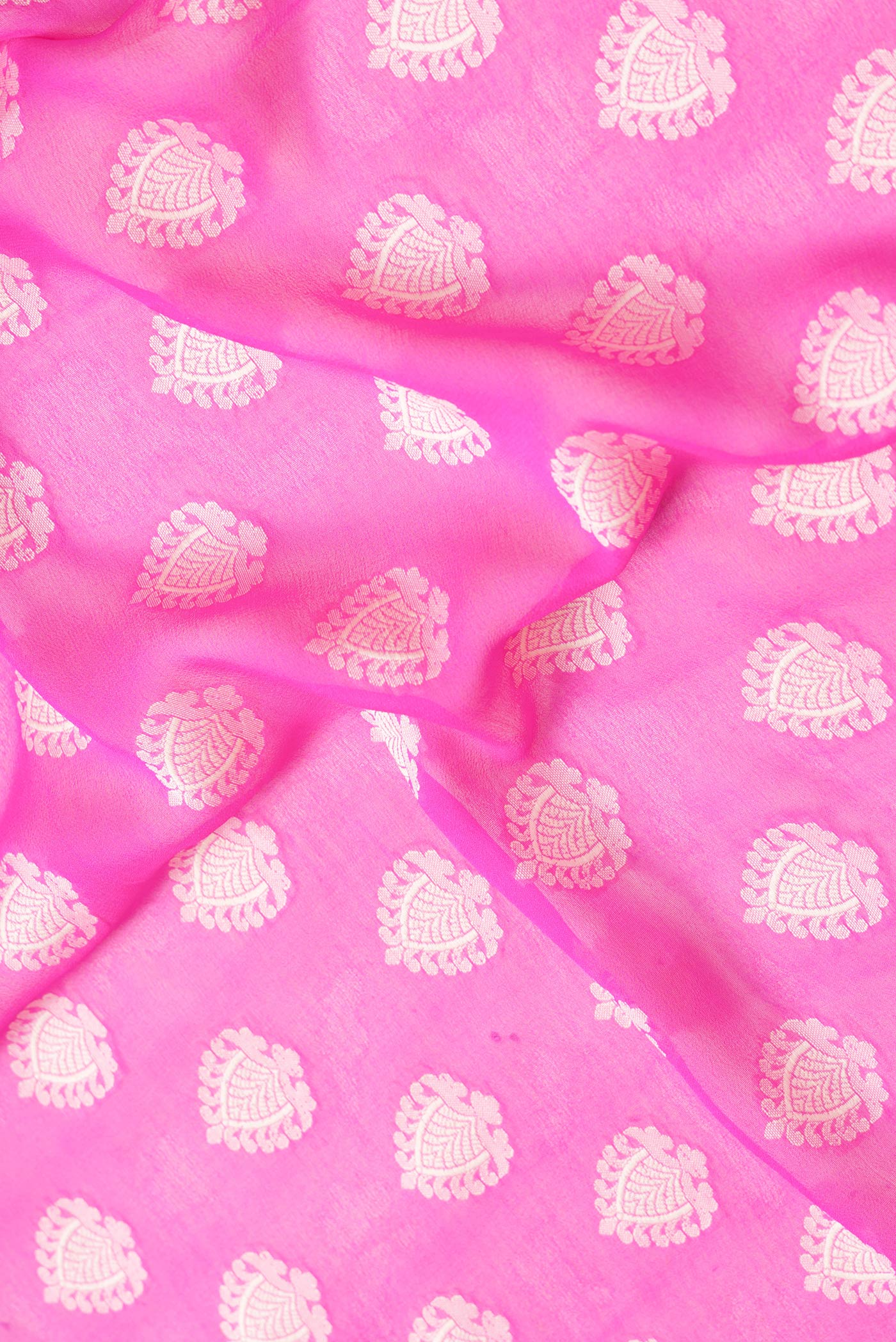 Pink Mysore Georgette Saree - Image 2