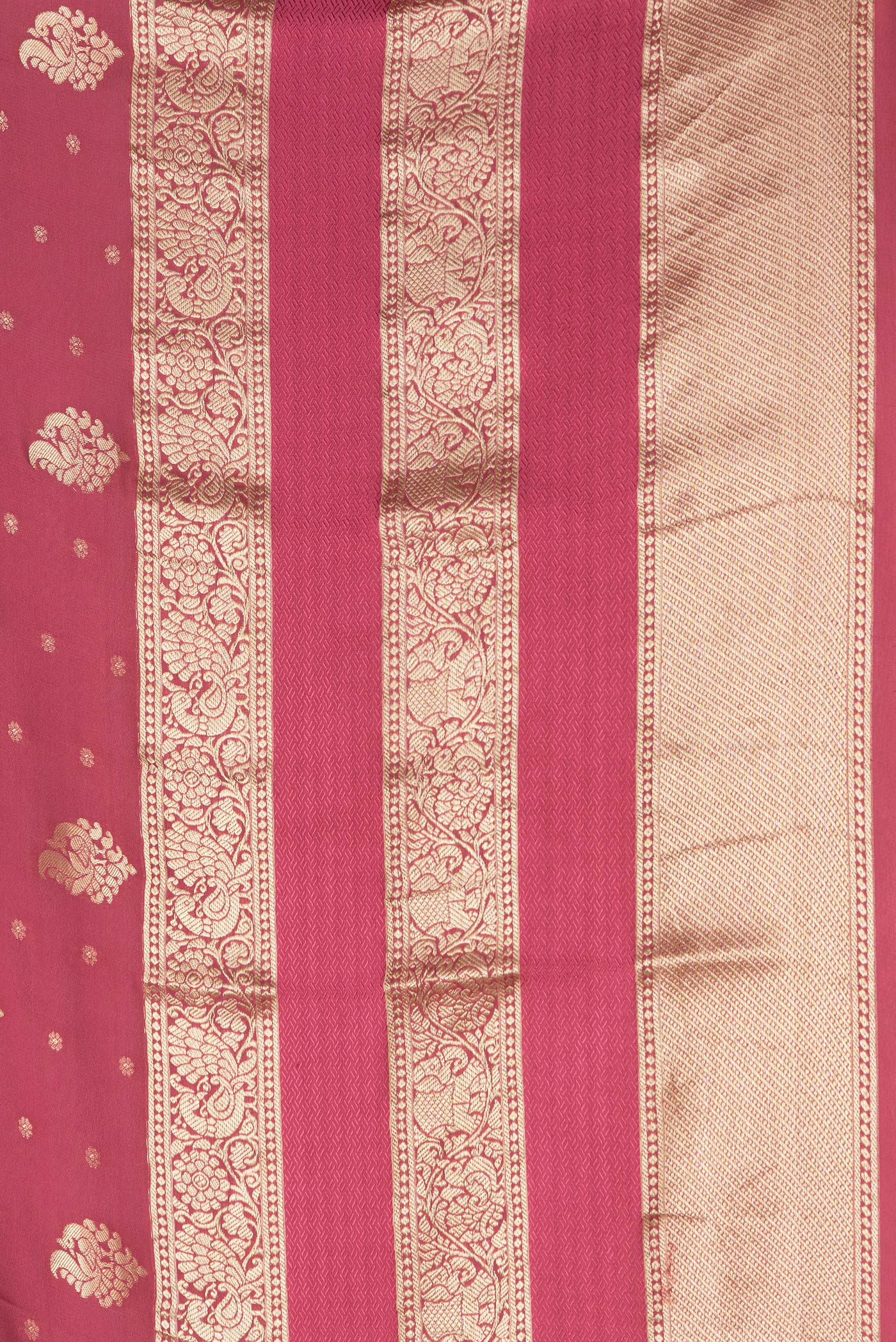 Pink Mysore Crepe Saree - Image 3