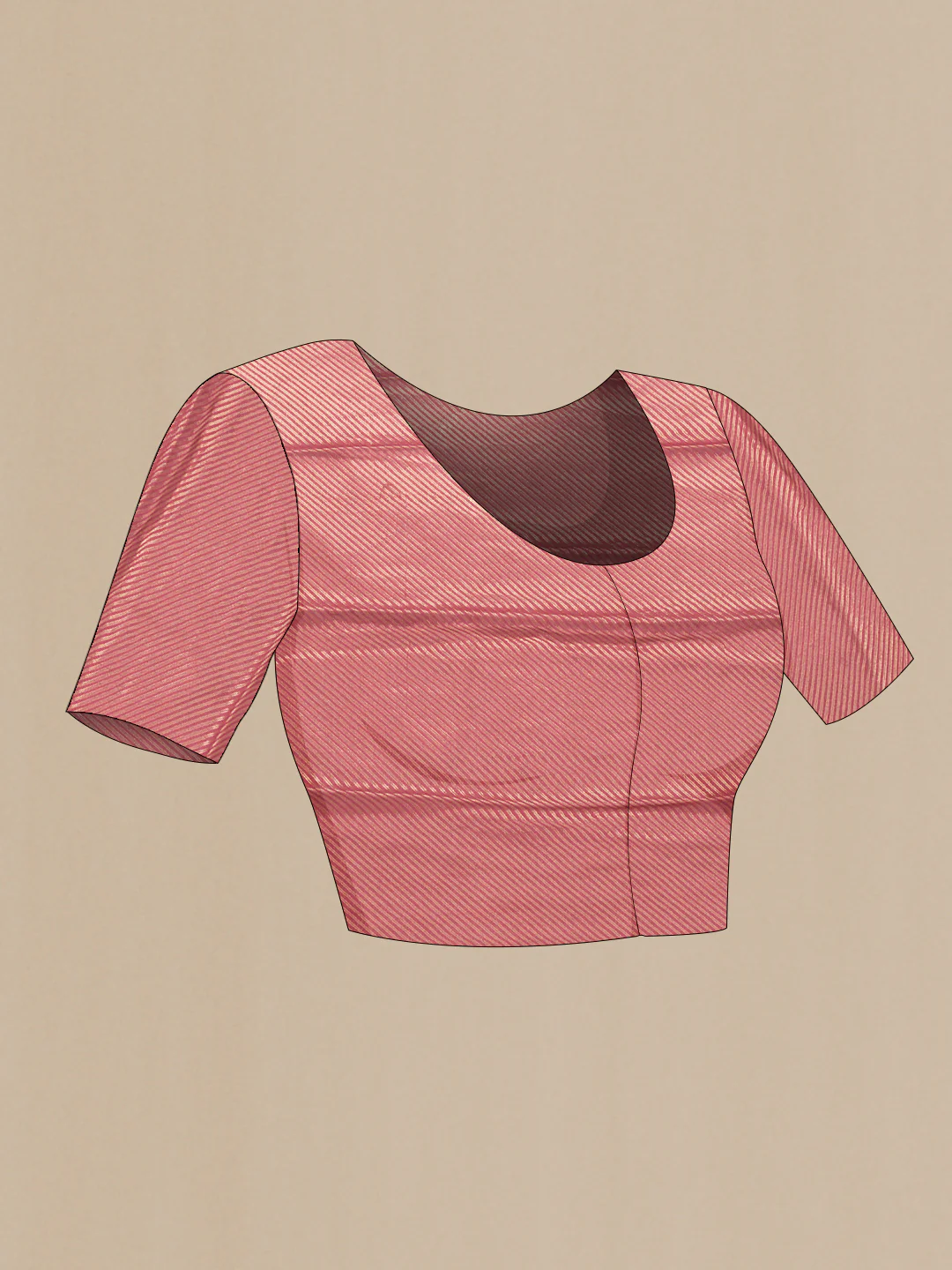 Pink Mysore Crepe Saree - Image 5