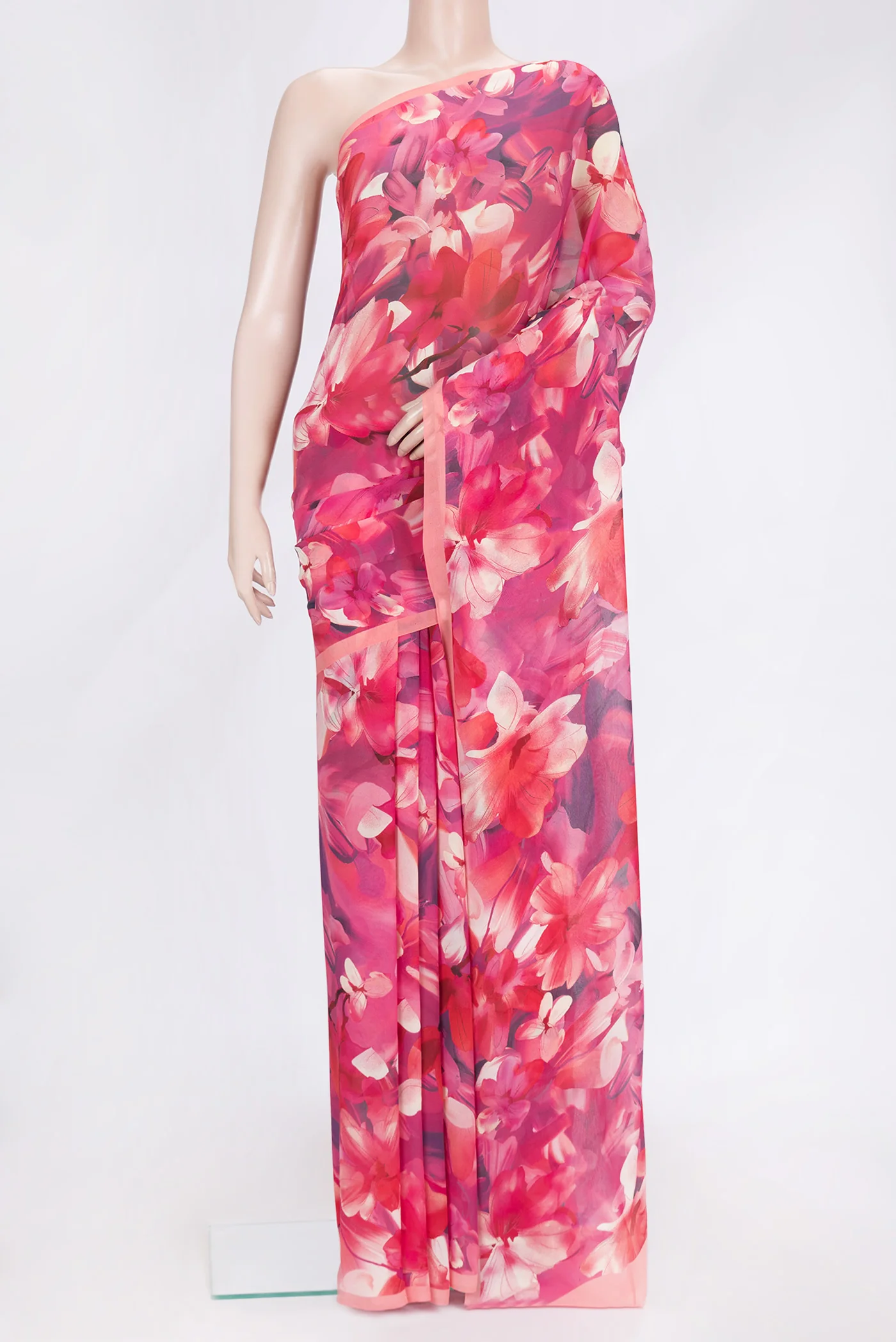 Pink Mysore Georgette Saree