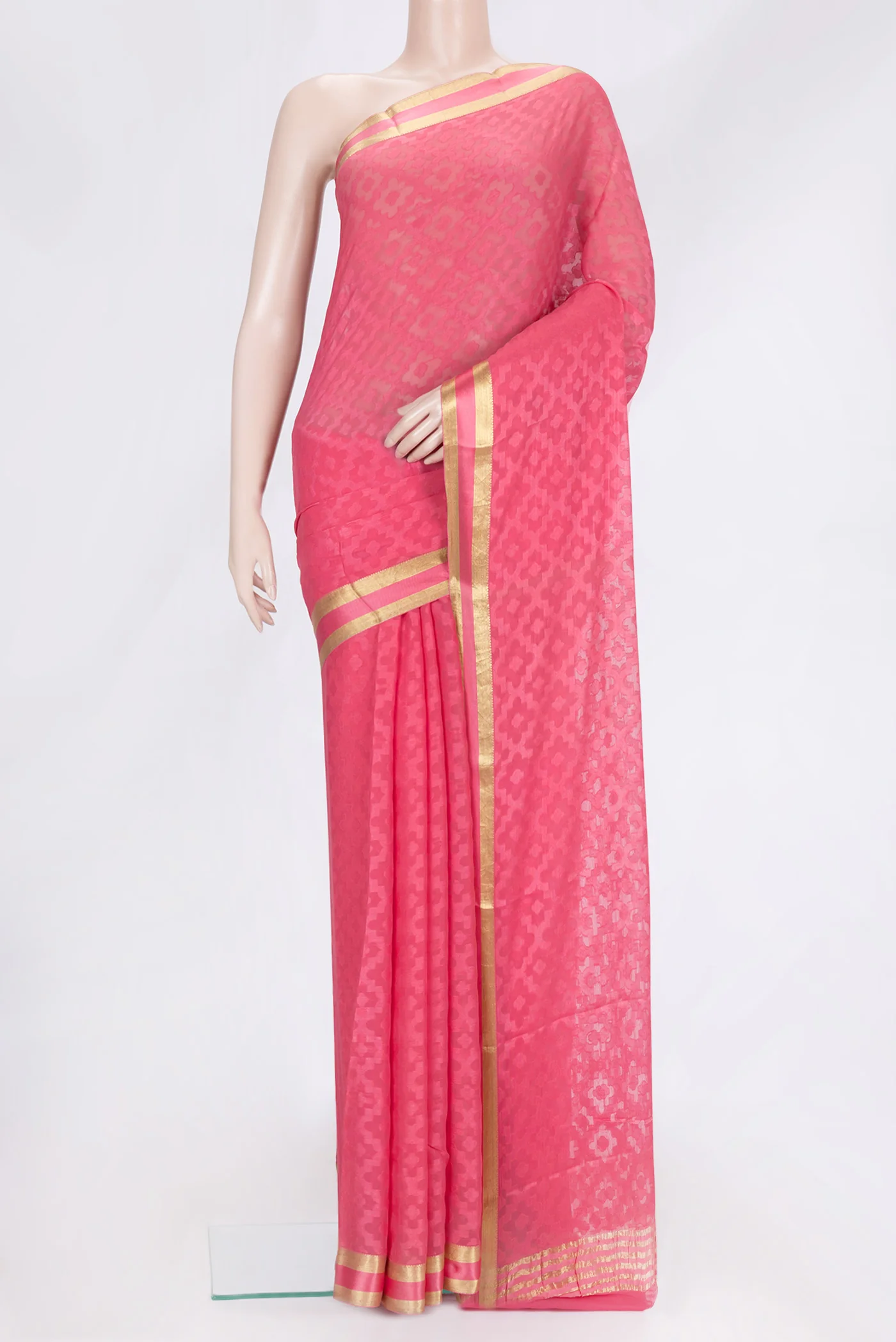 Pink Mysore Georgette Saree