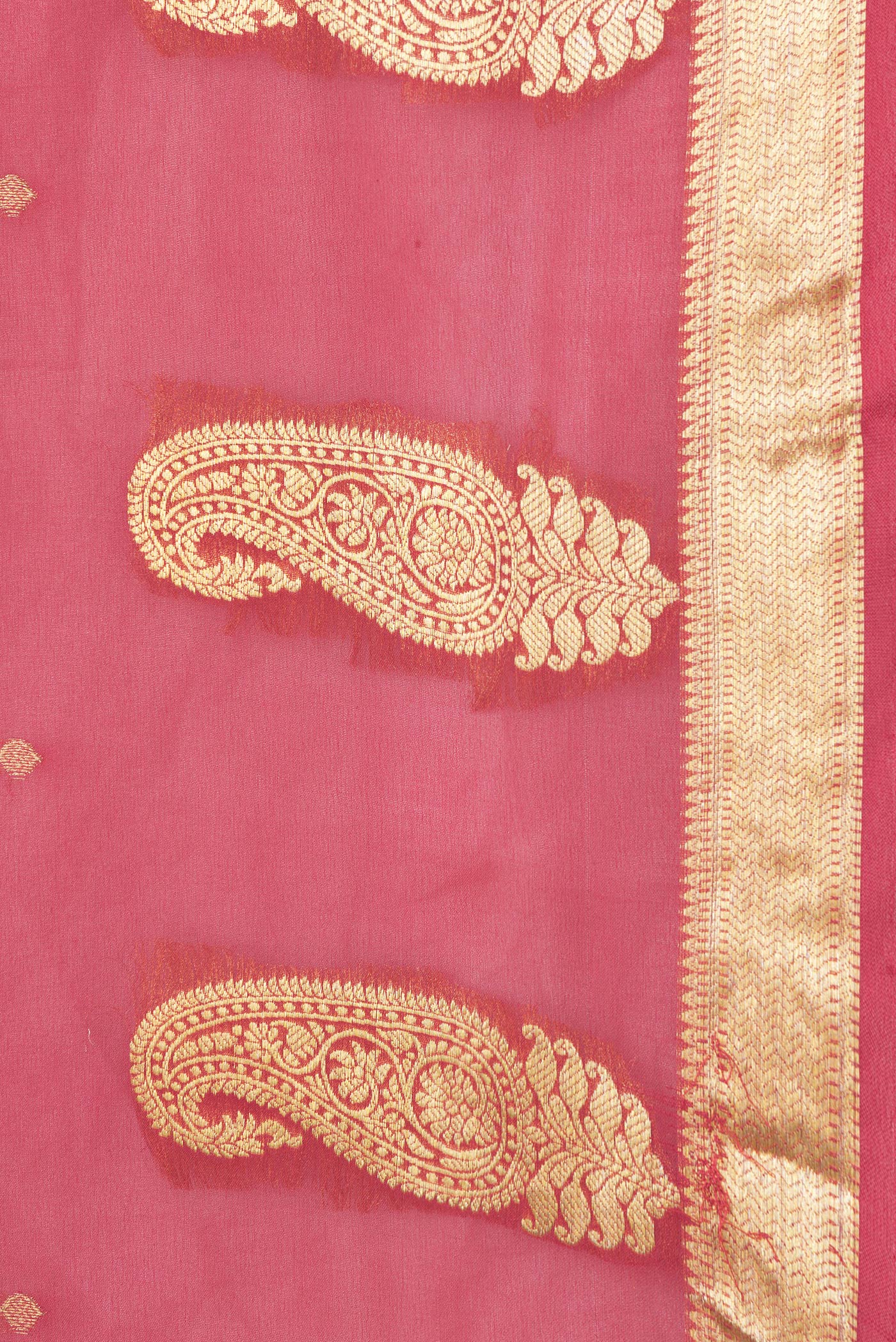 Red Mysore Georgette Saree - Image 3