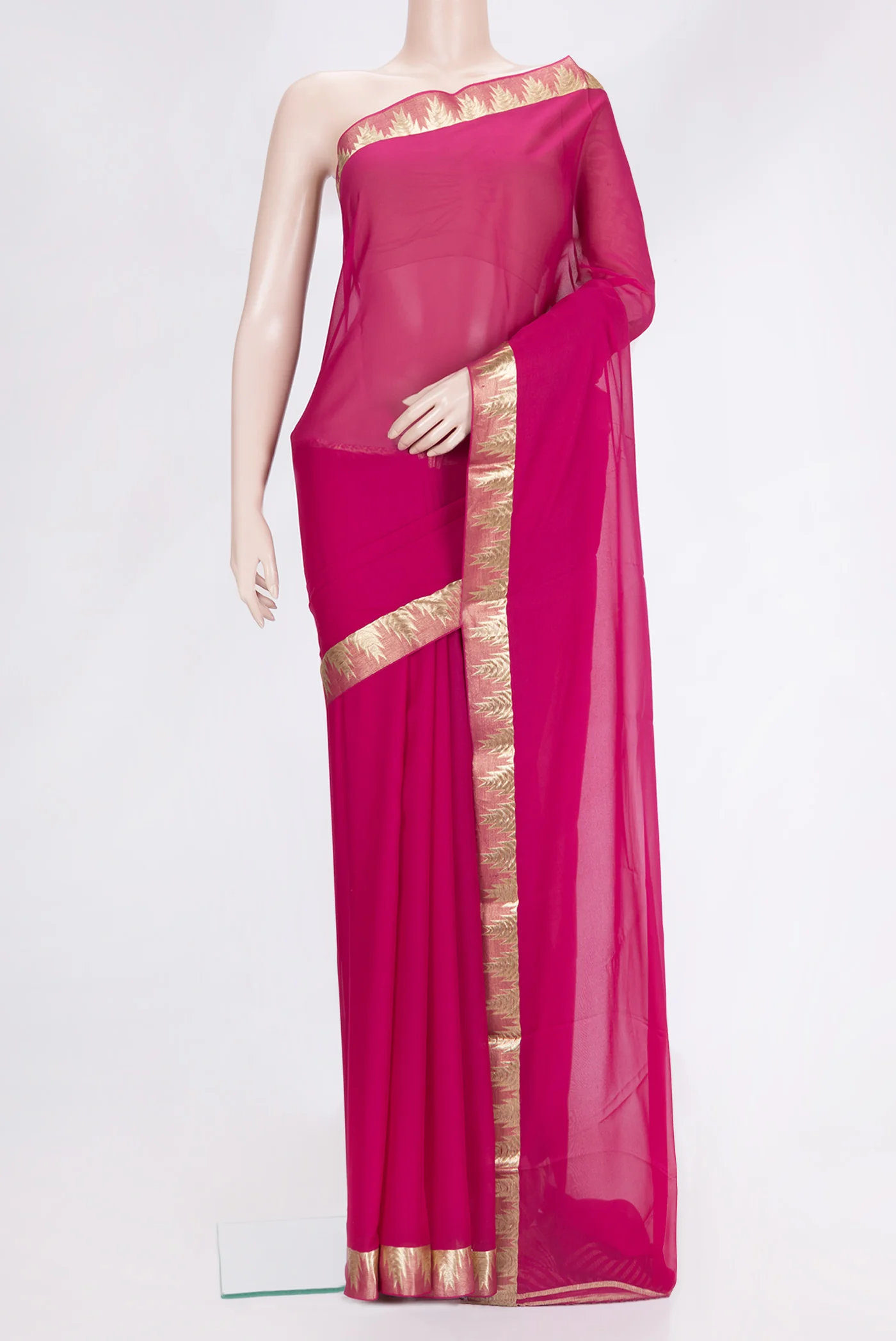 Pink Mysore Georgette Saree