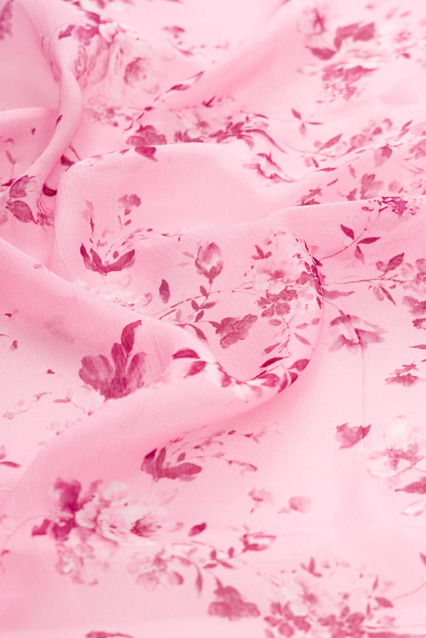 Pink Dual Tone Mysore Georgette Saree - Image 2