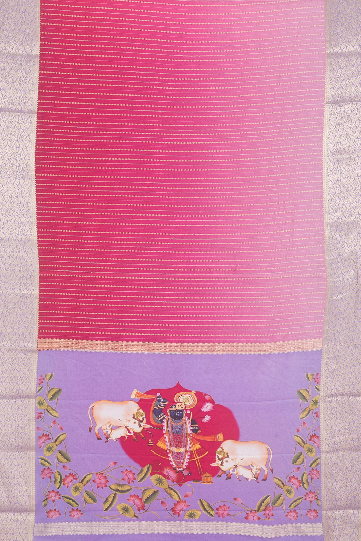 Pink Mysore Crepe Saree - Image 6