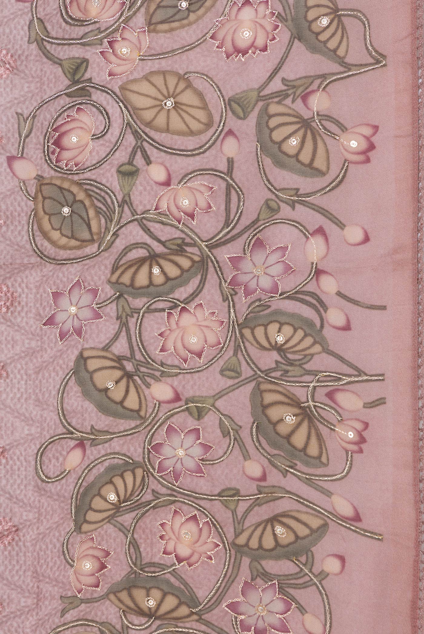 Mauve Organza Silk Saree - Image 3