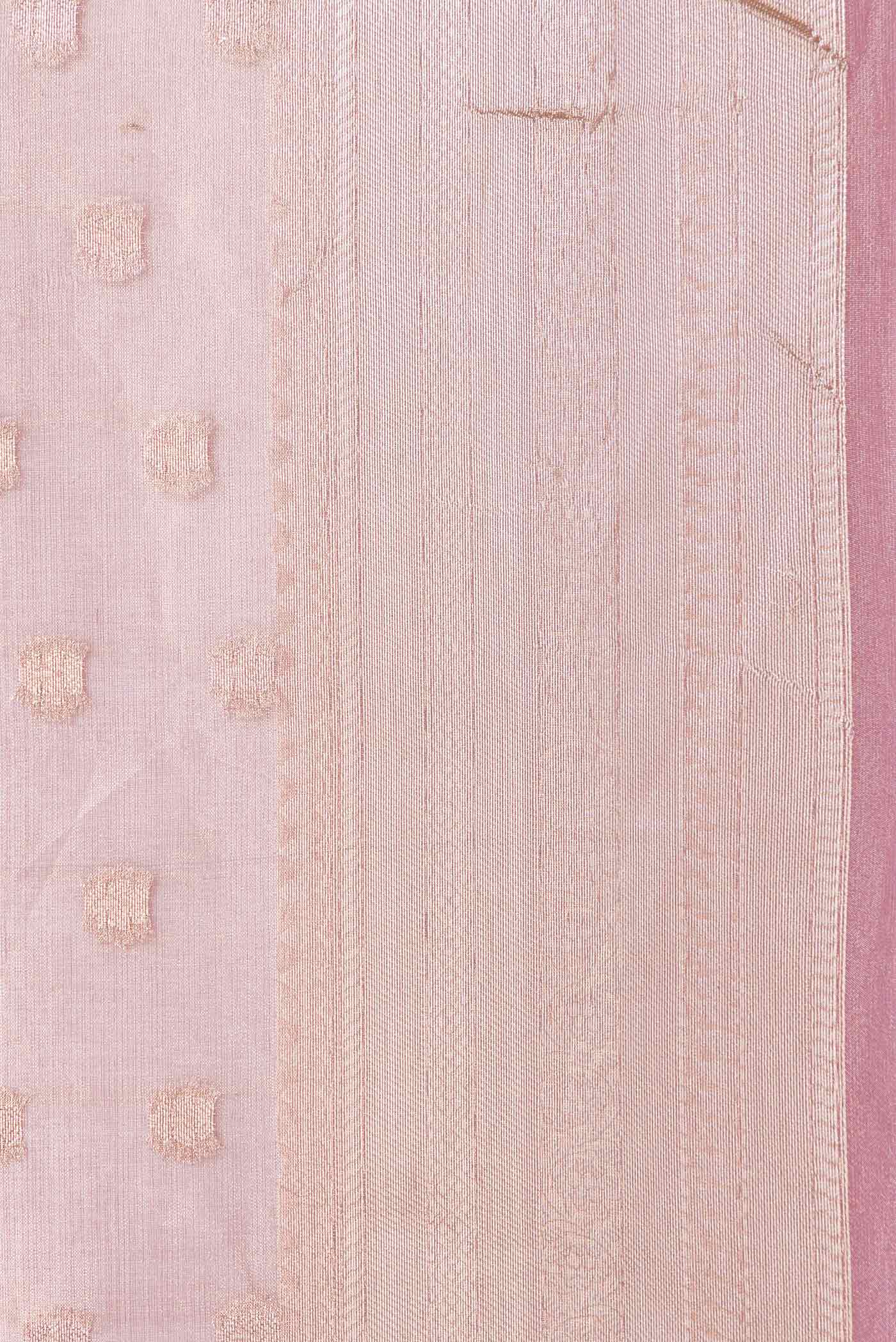 Gold with Pink Color Organza Silk Saree - Image 3