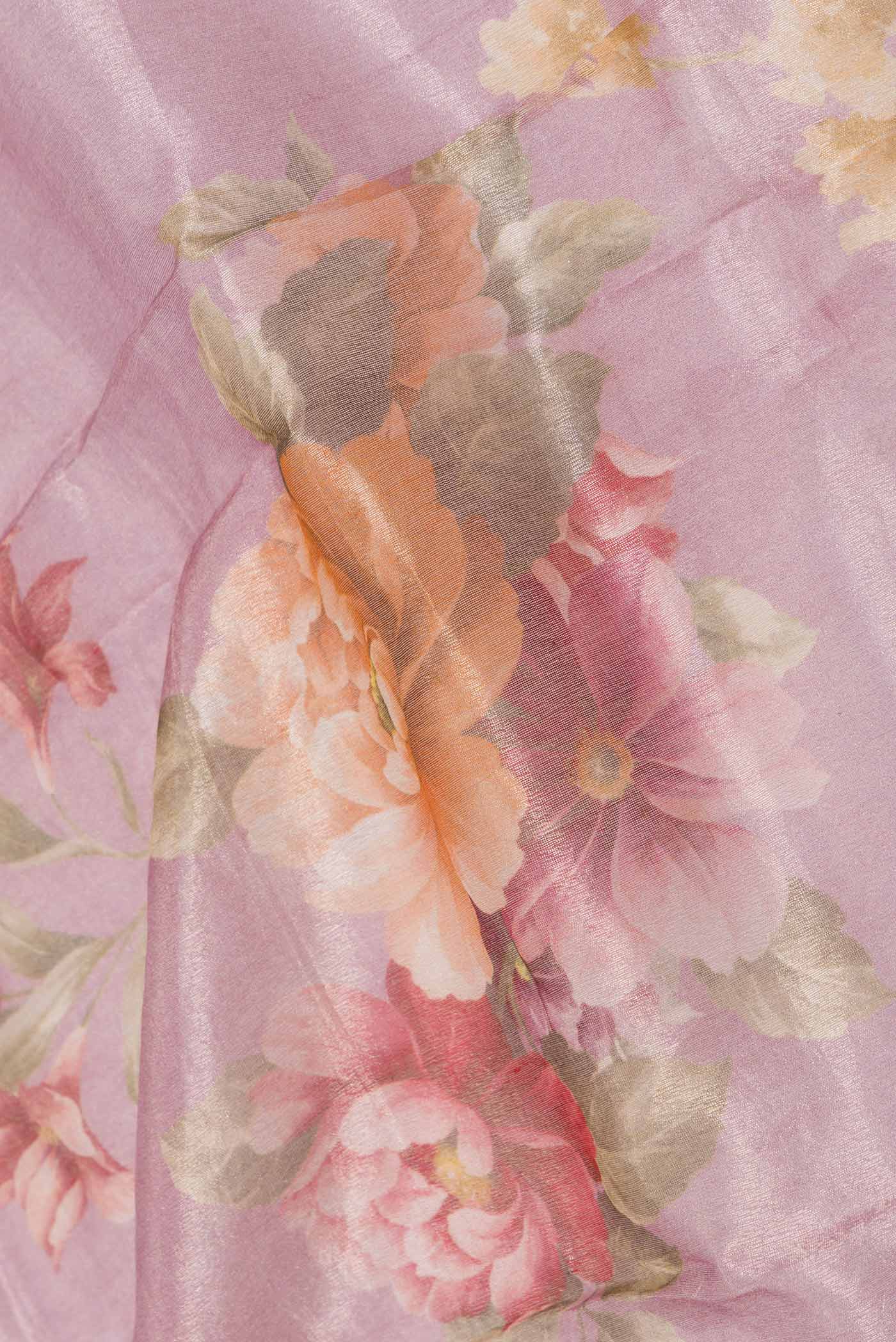 Lavender Organza Silk Saree - Image 2