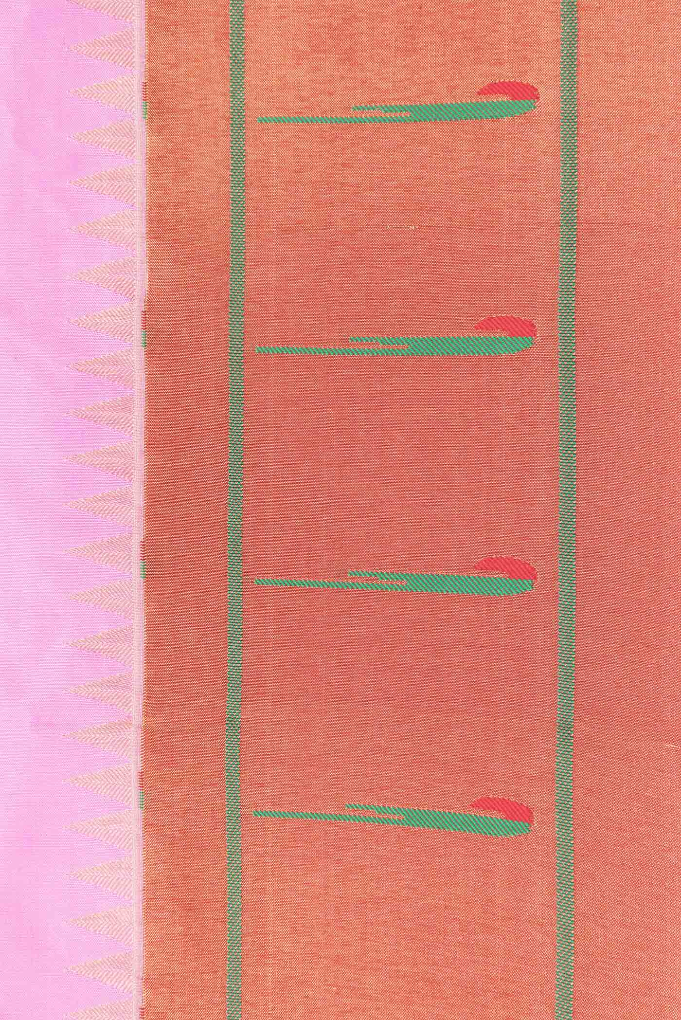 Pink Dual Tone Paithani Silk Saree - Image 3