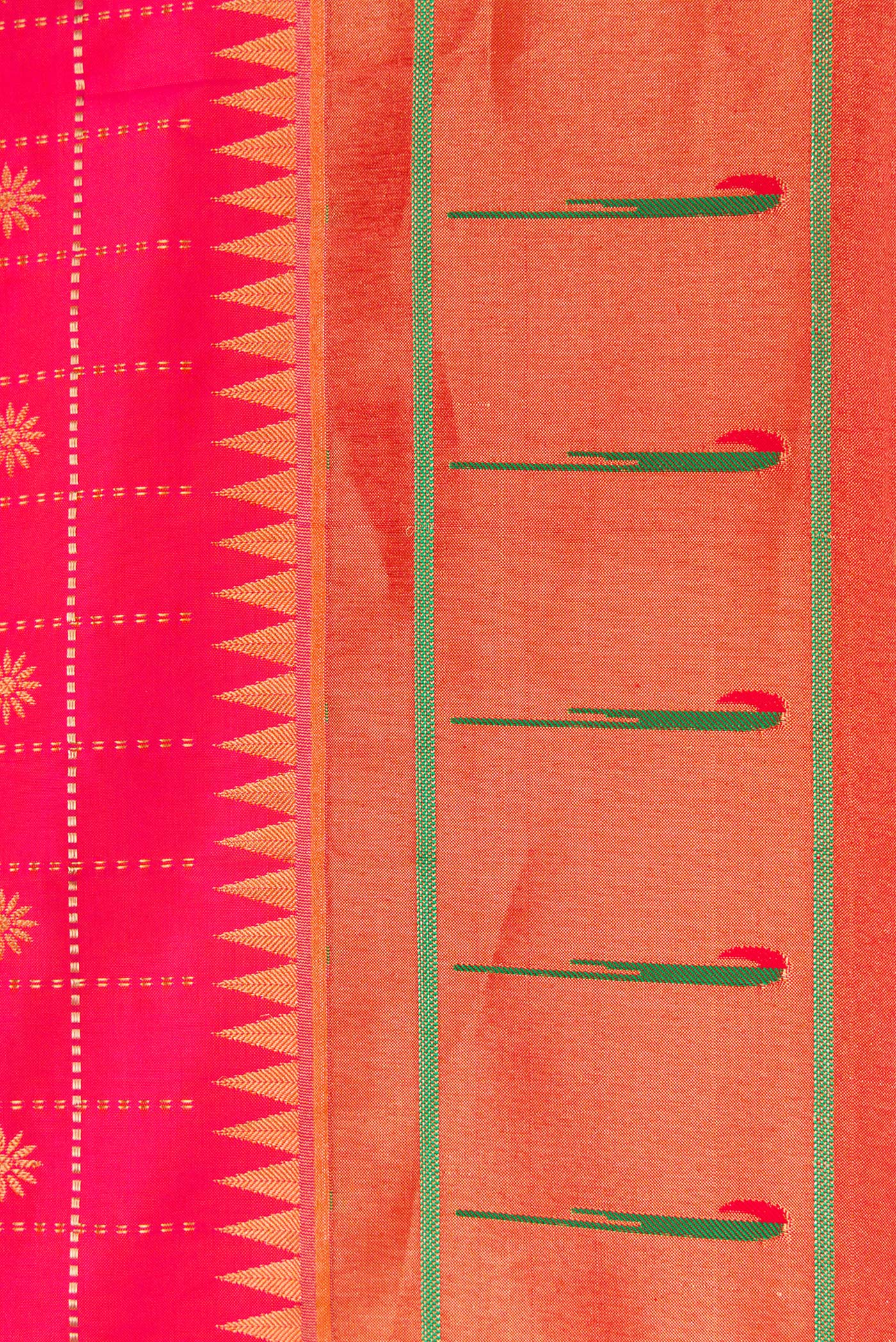 Pink Dual Tone Paithani Silk Saree - Image 3
