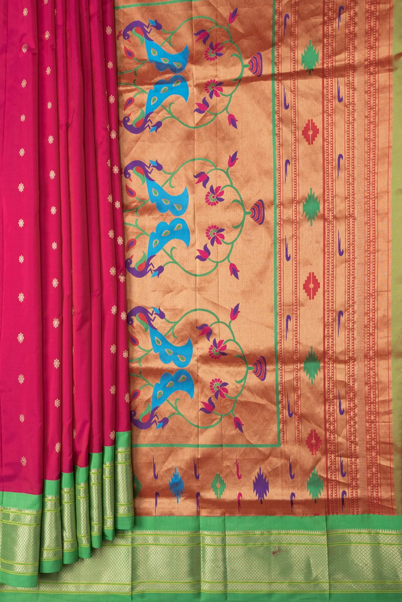 Pink Paithani Silk Saree - Image 4