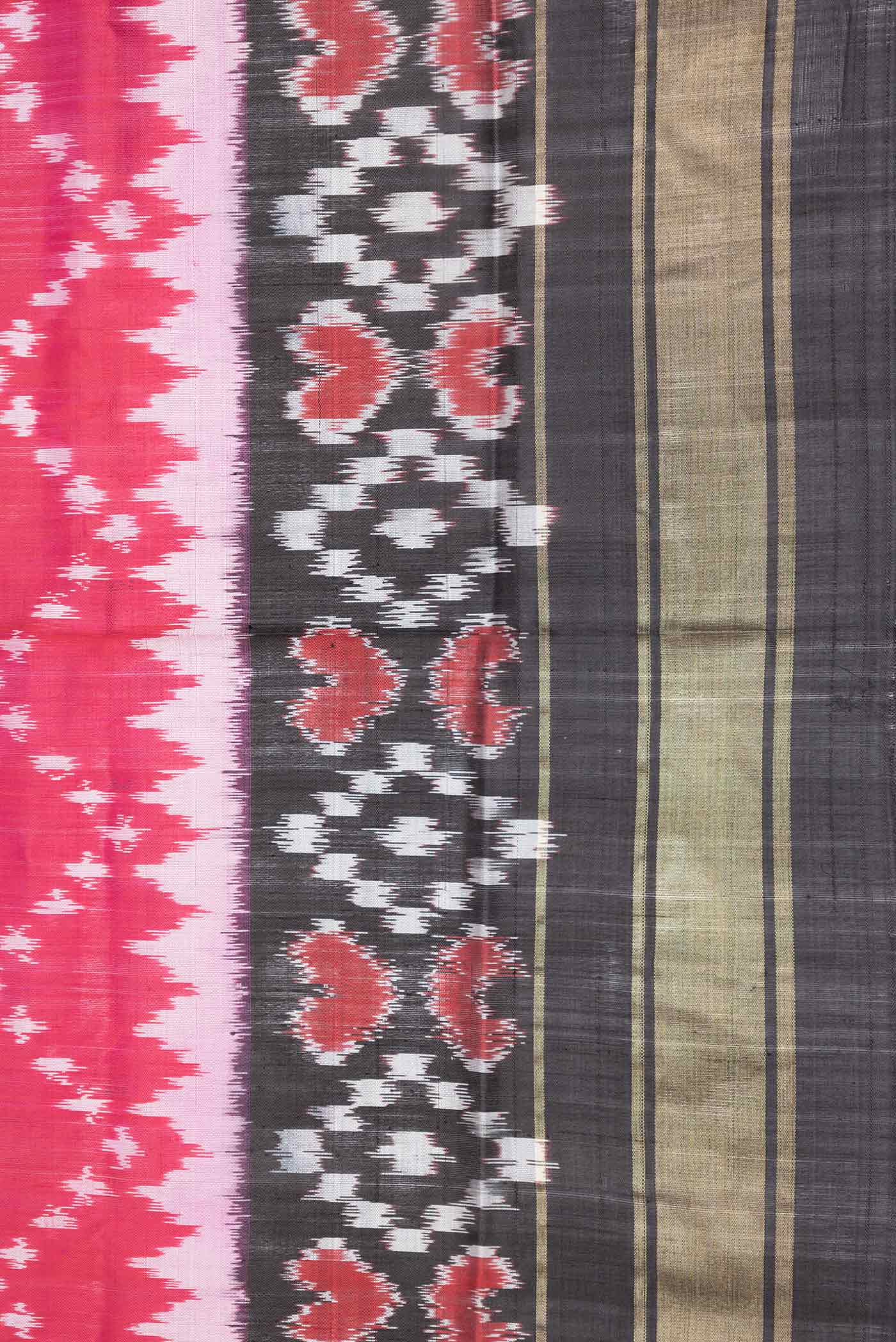 Pink Dual Tone Pochampally Silk Saree - Image 3