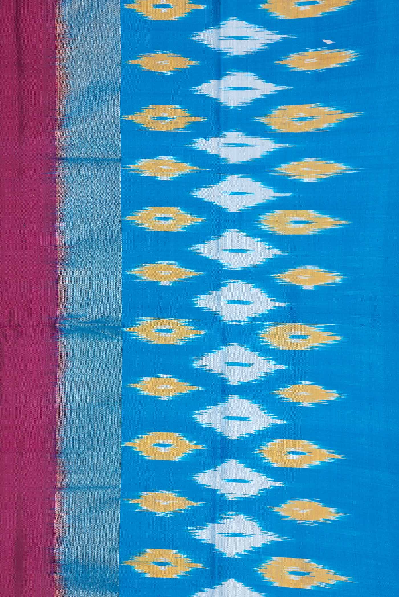 Maroon Pochampally Silk Saree - Image 3