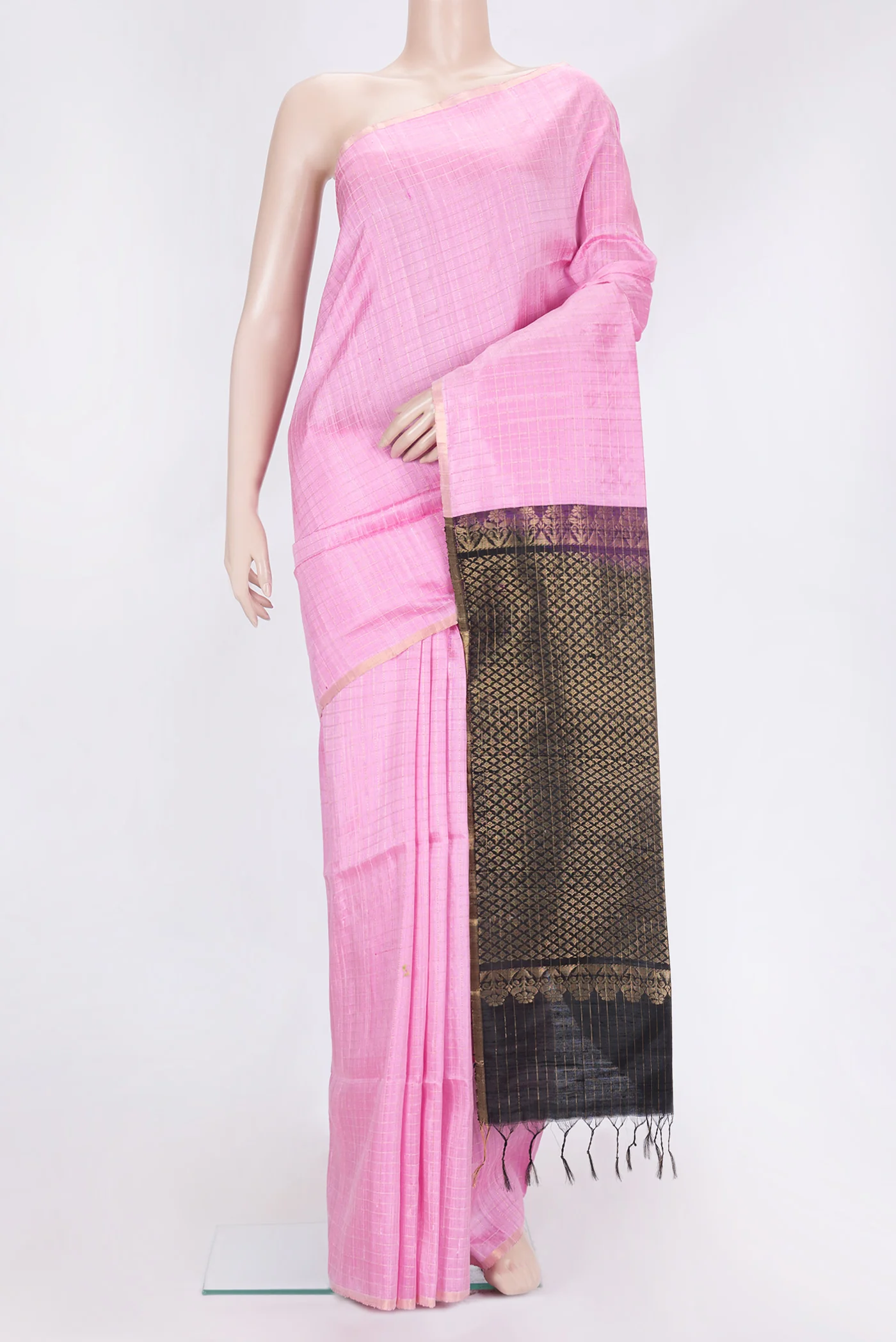 Rose pink Raw Silk Saree