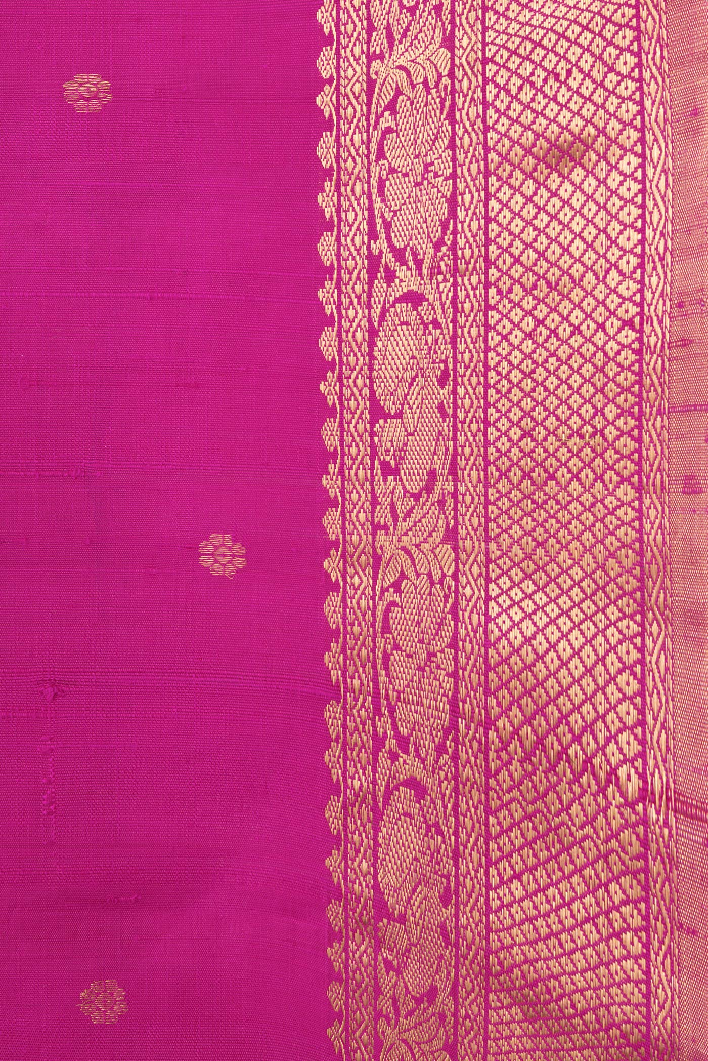 Rani Pink Raw Silk Saree - Image 3