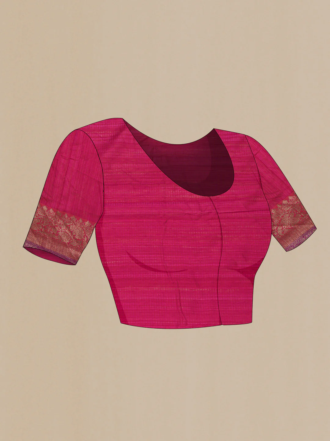 Pink Dual Tone Raw Silk Saree - Image 4