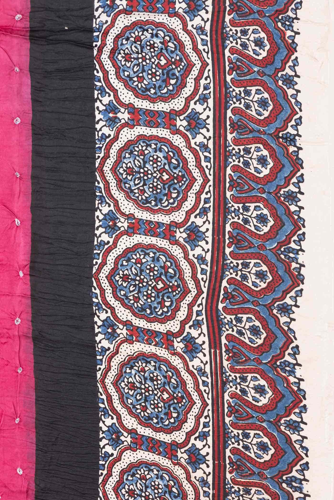Pink Dual Tone Satin Silk Saree - Image 3