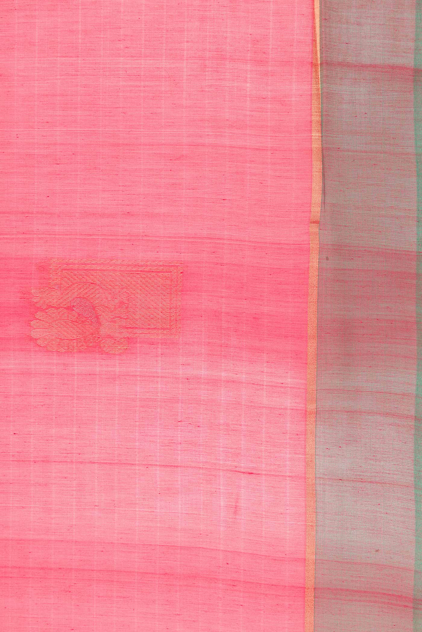 Pink Silk Cotton Saree - Image 3