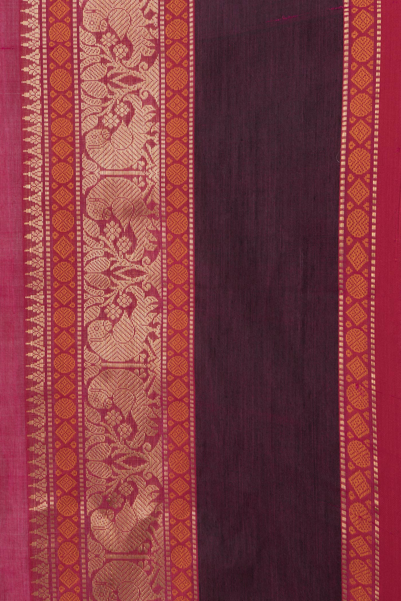 Pink Silk Cotton Saree - Image 3
