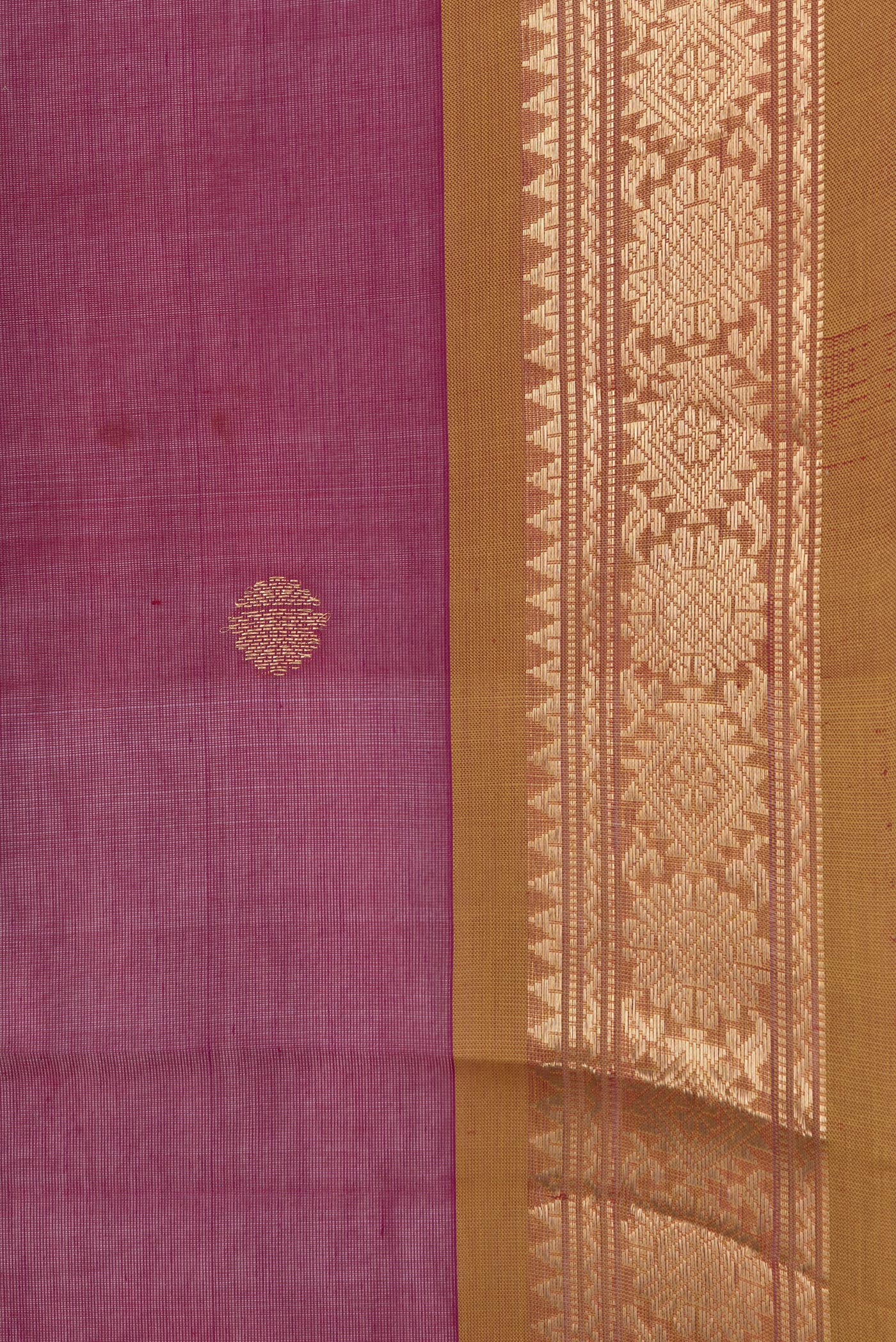 Dark Pink Silk Cotton Saree - Image 3
