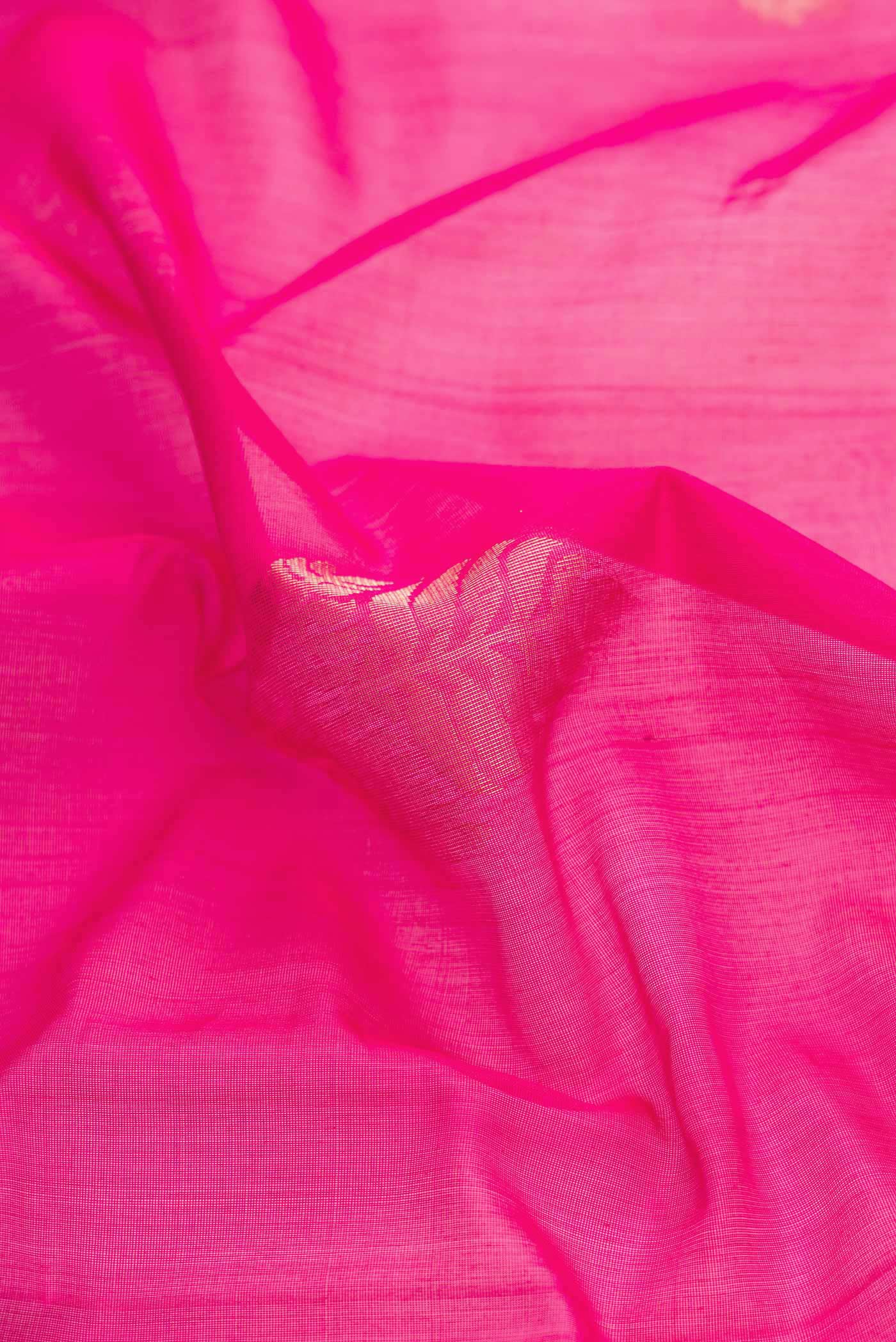 Pink Dual Tone Silk Cotton Saree - Image 2