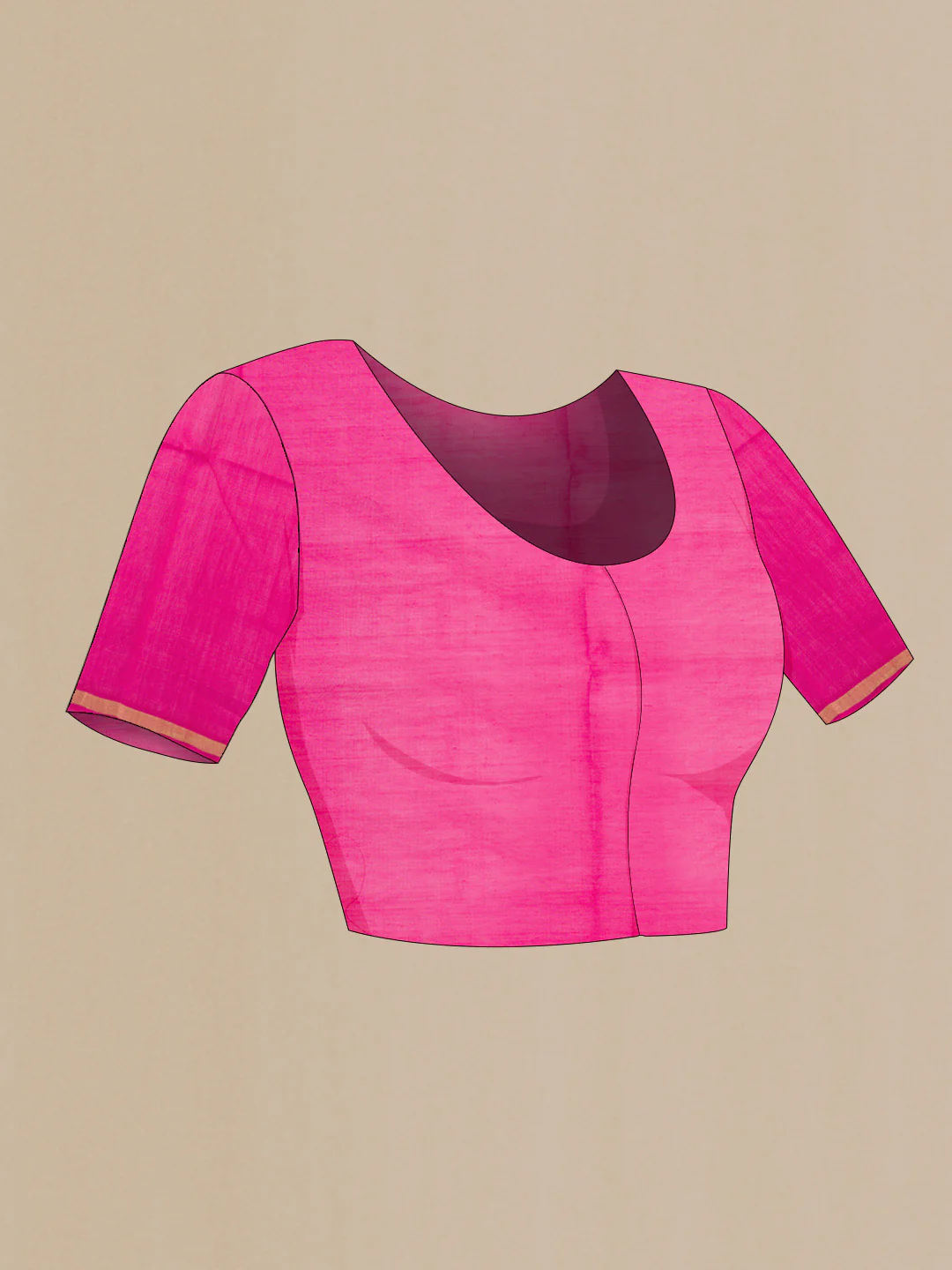 Pink Dual Tone Silk Cotton Saree - Image 4