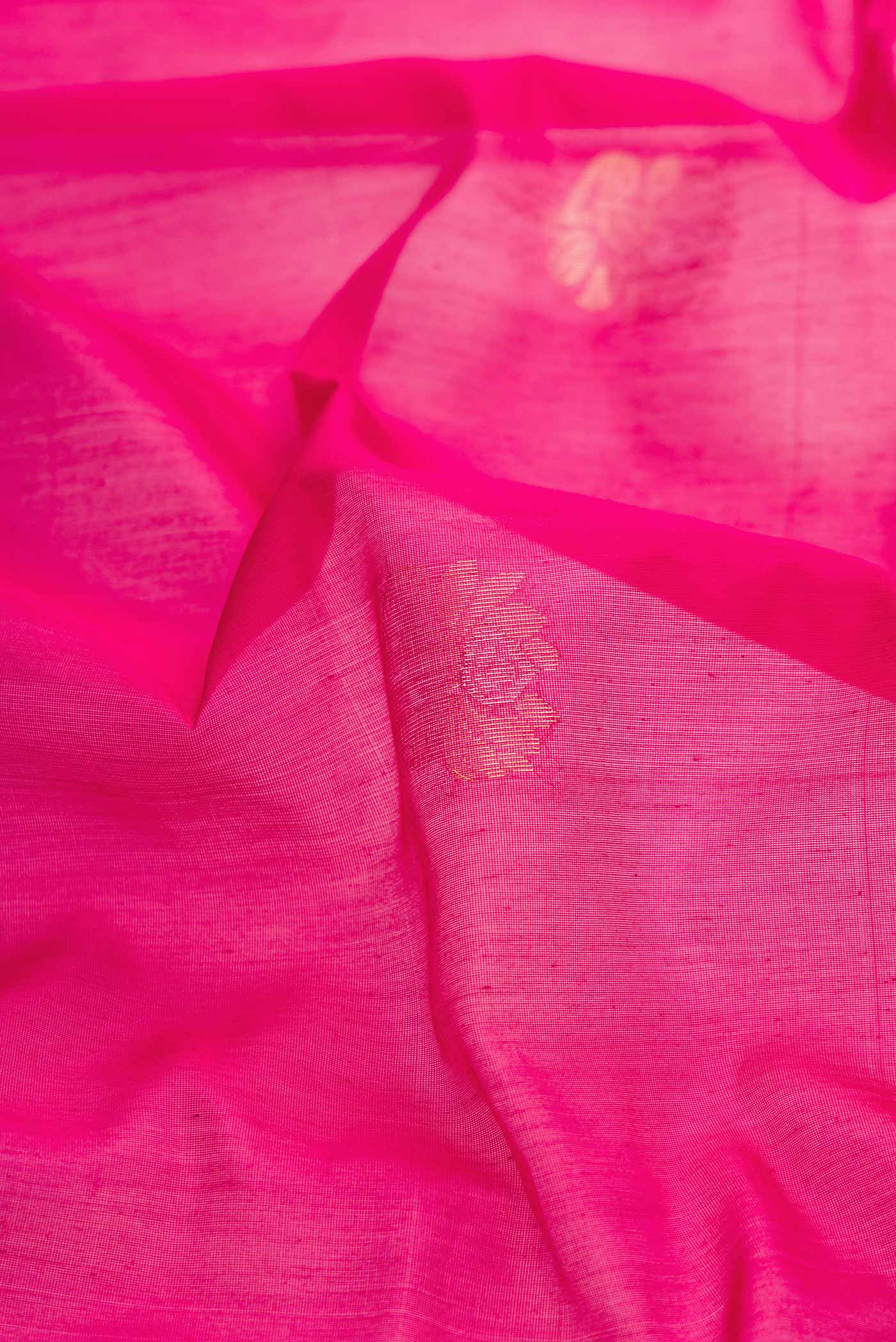 Pink Dual Tone Silk Cotton Saree - Image 2