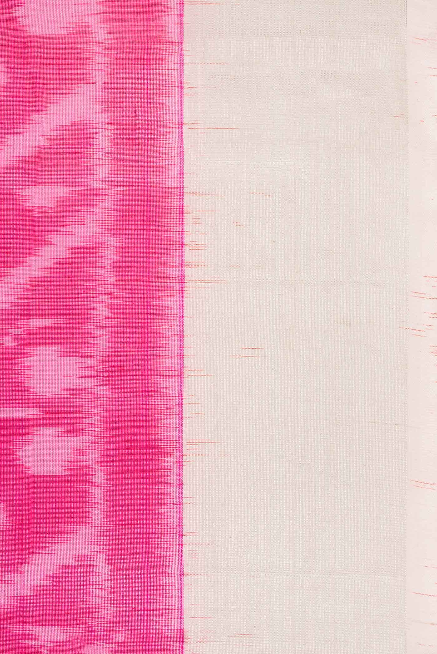 Pink Dual Tone Silk Cotton Saree - Image 3