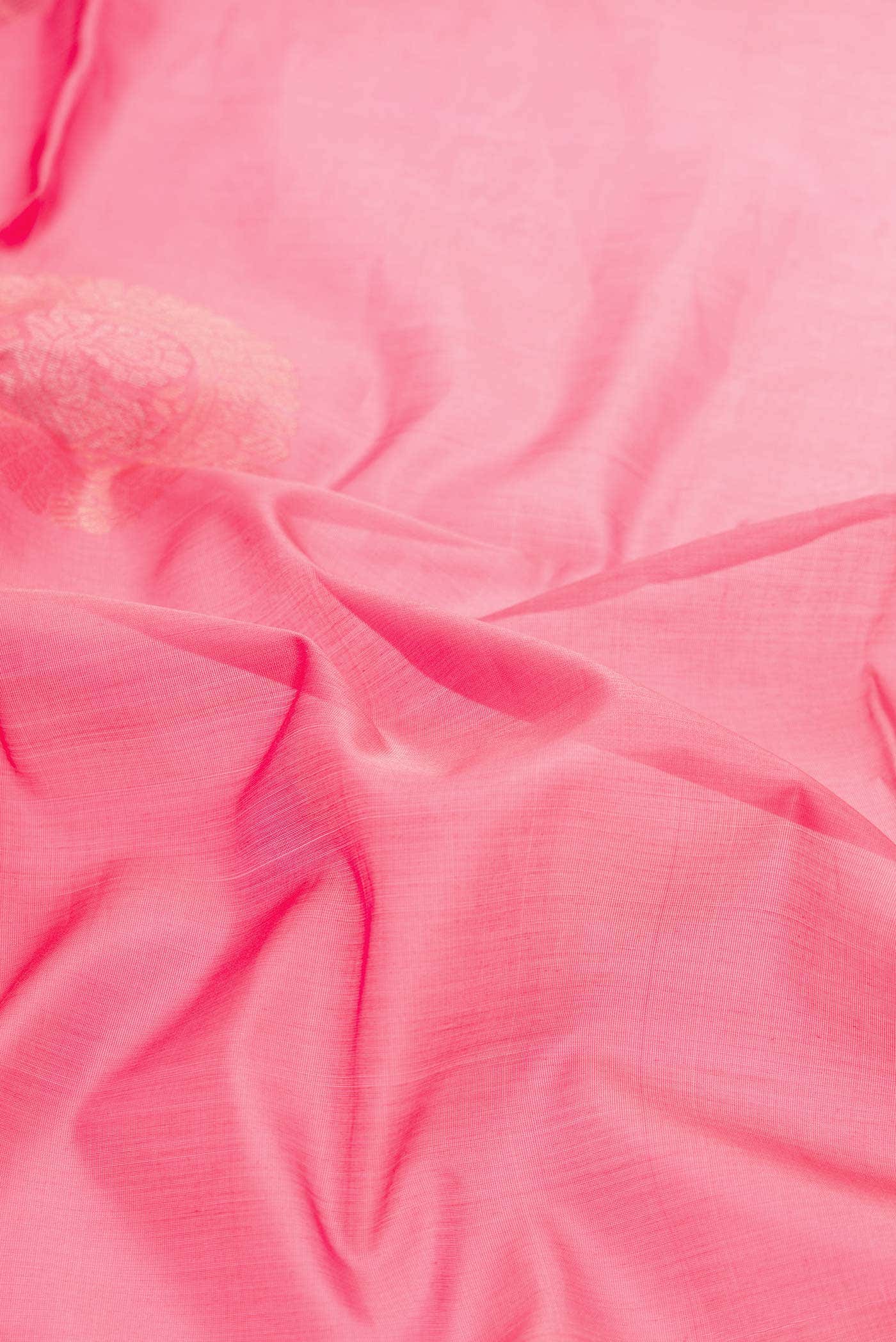 Pink Dual Tone Silk Cotton Saree - Image 2