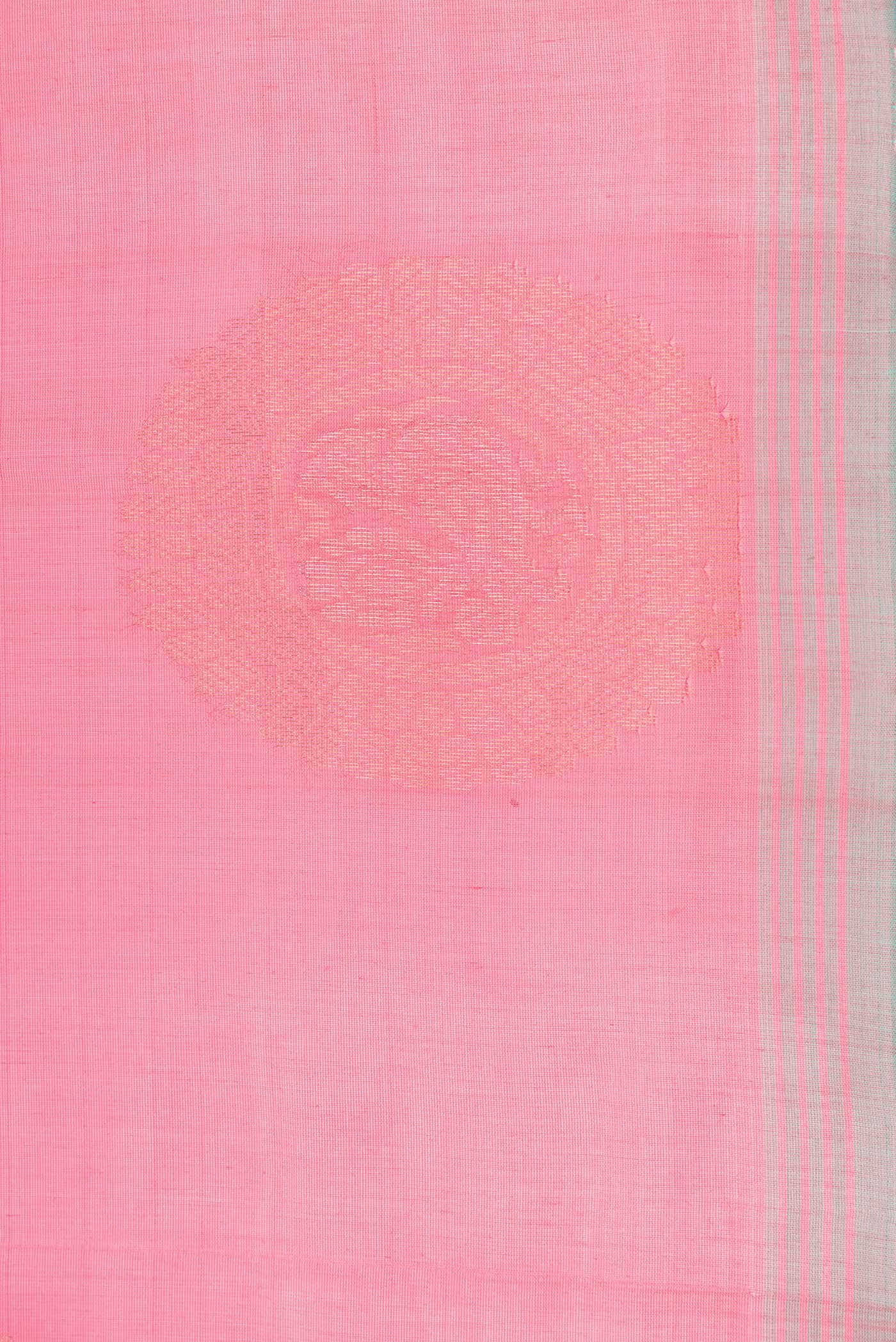 Pink Dual Tone Silk Cotton Saree - Image 3