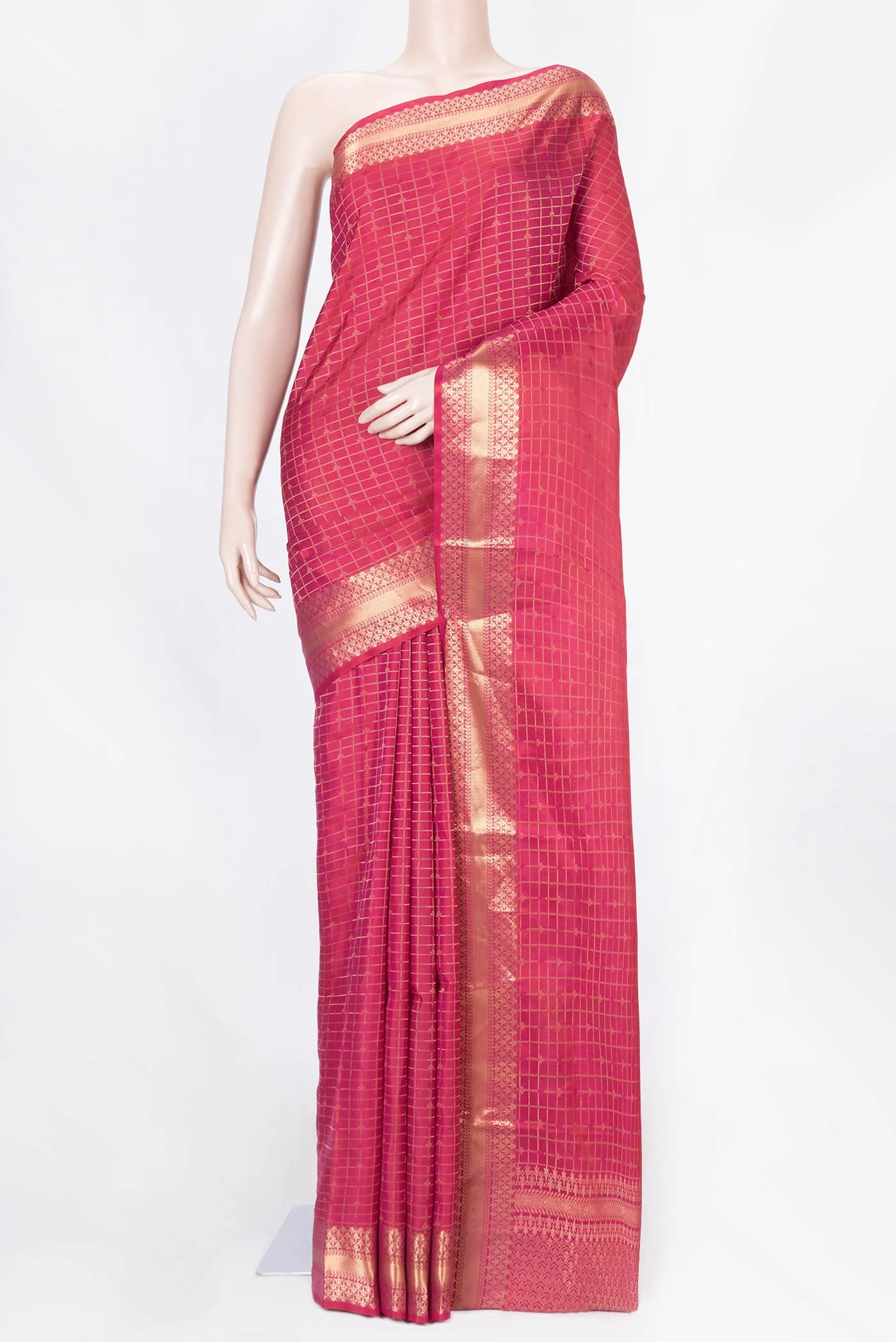 Pink Dual Tone Soft Silk Saree