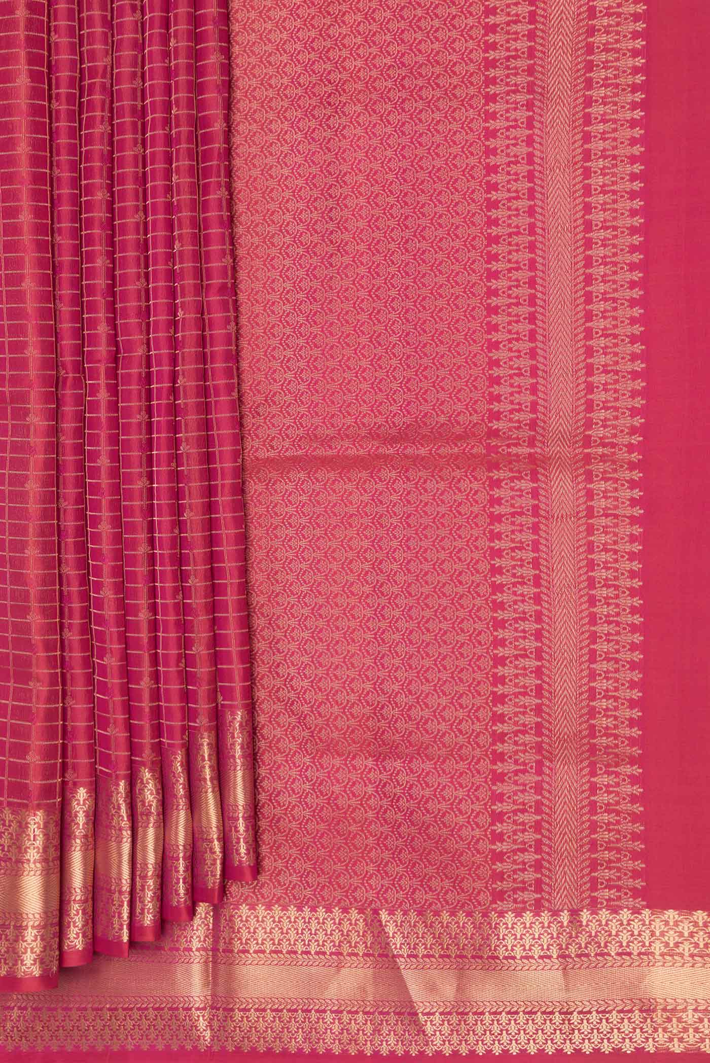 Pink Dual Tone Soft Silk Saree - Image 4