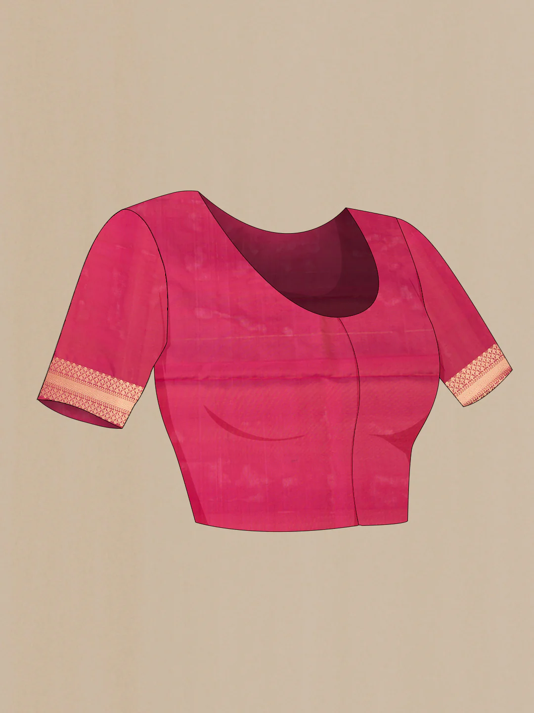 Pink Dual Tone Soft Silk Saree - Image 5