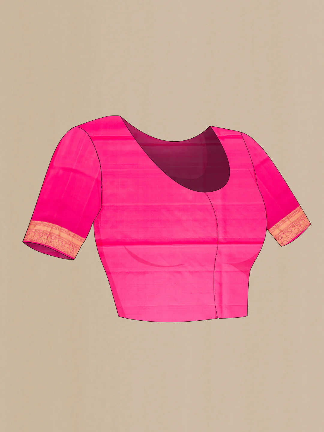 Pink Soft Silk Saree - Image 5