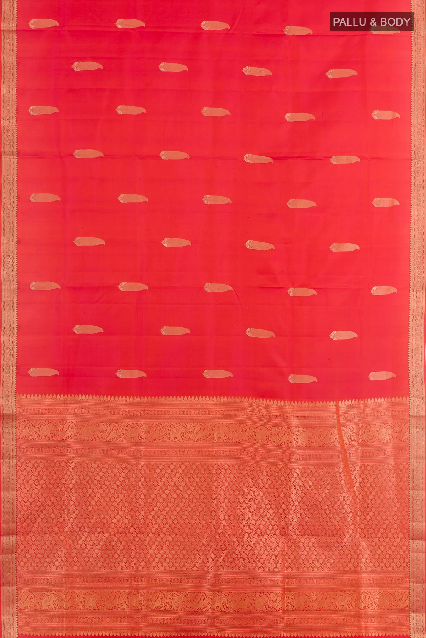 Orange with Pink Color Soft Silk Saree - Image 3