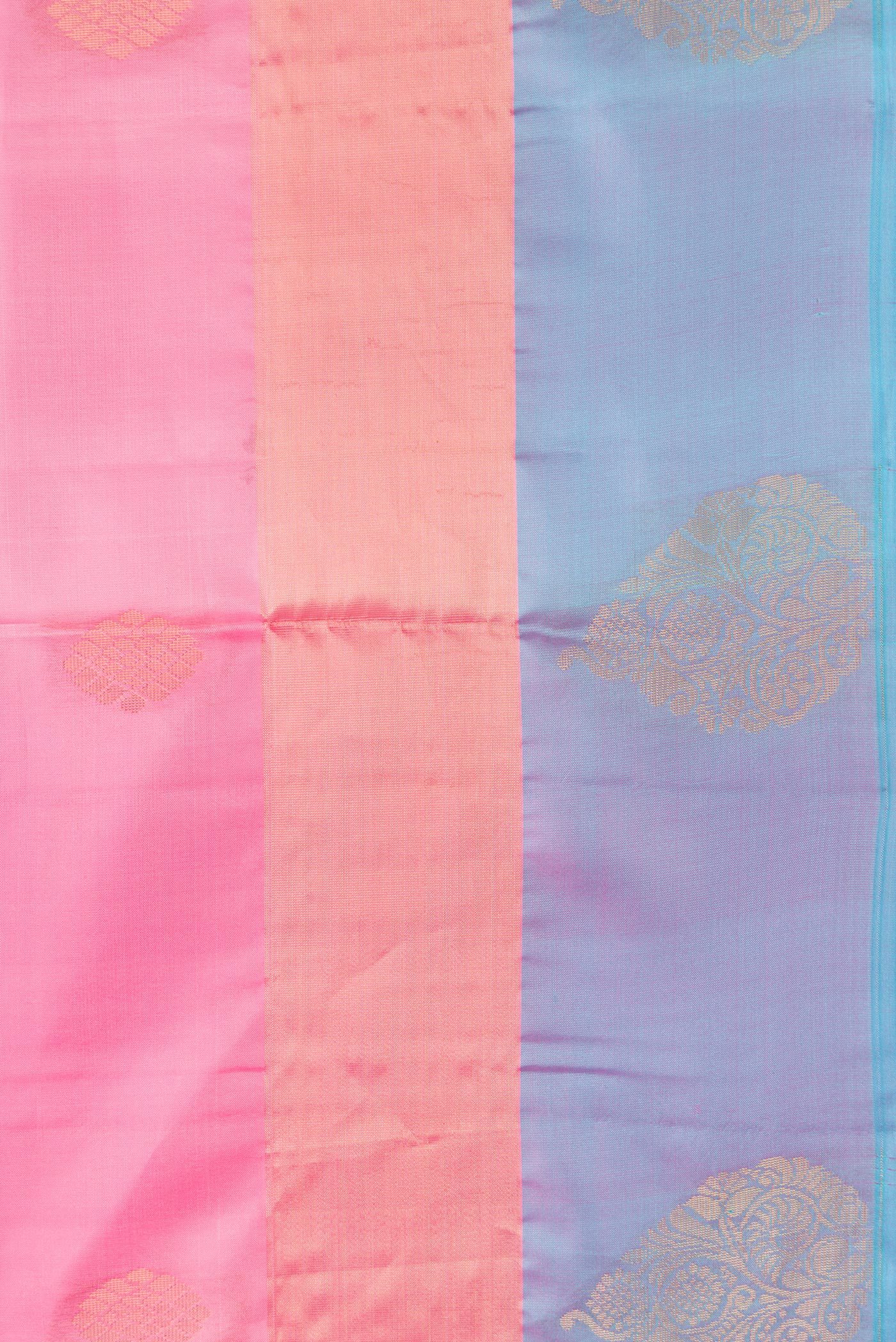 Rose pink Dual Tone Soft Silk Saree - Image 3