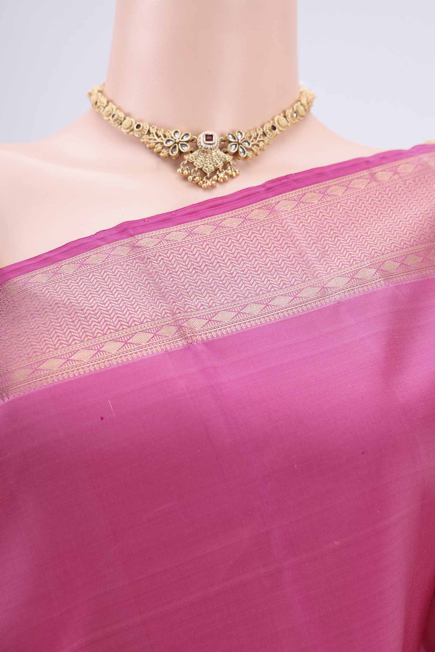 Rose pink Soft Silk Saree - Image 2