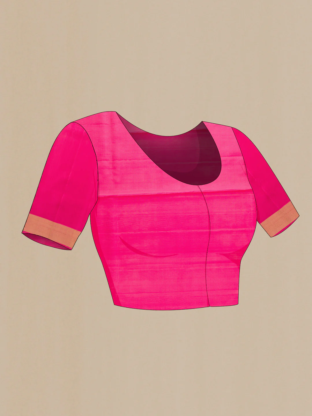 Pink Dual Tone Soft Silk Saree - Image 4