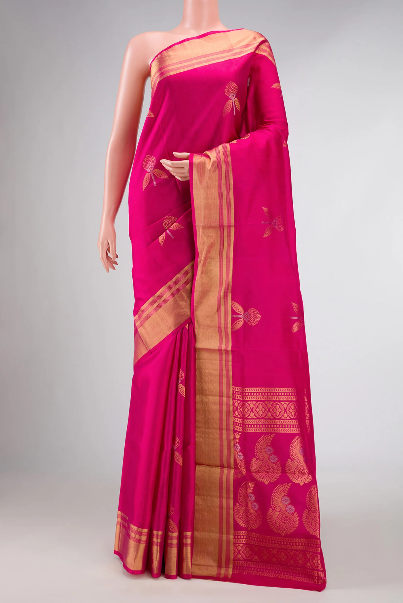Pink Dual Tone Soft Silk Saree
