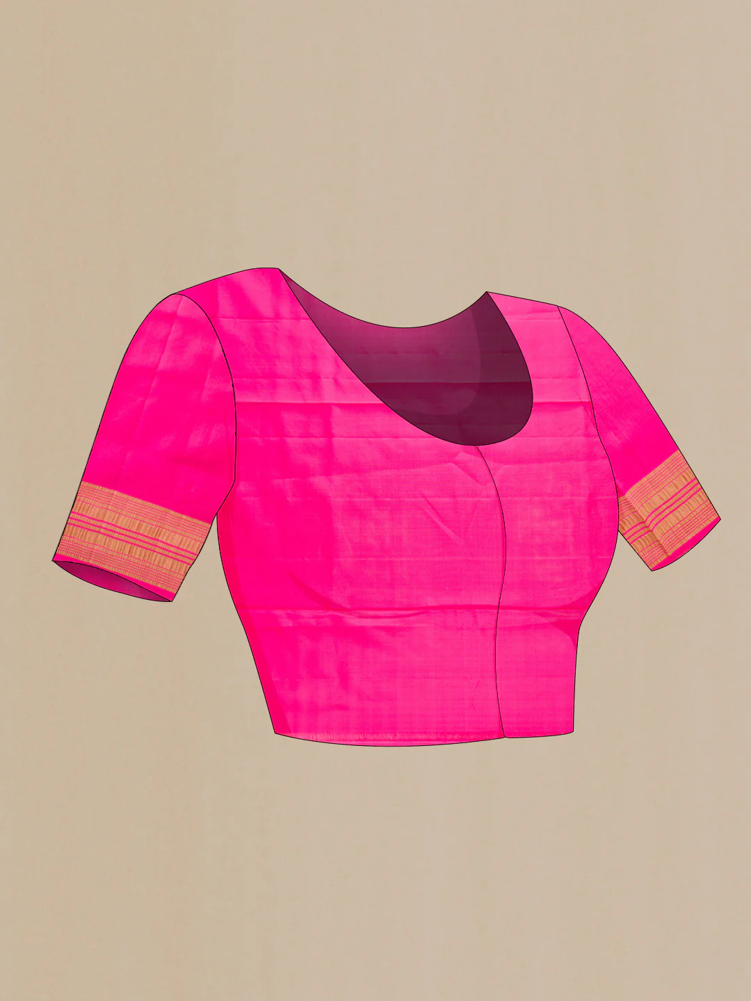 Pink Dual Tone Soft Silk Saree - Image 4