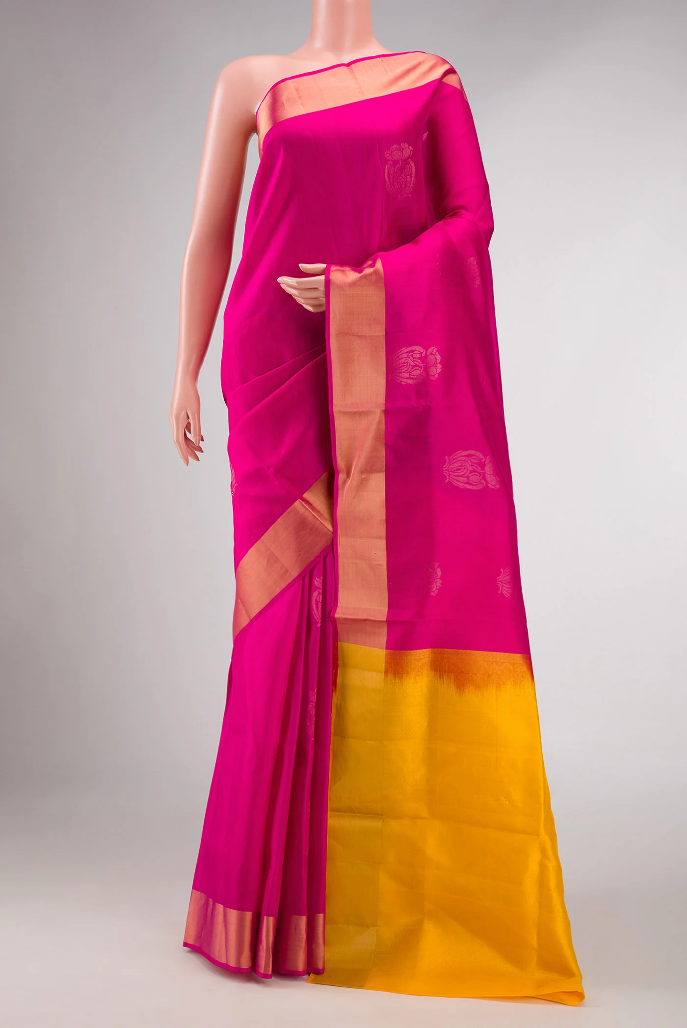 Pink Dual Tone Soft Silk Saree