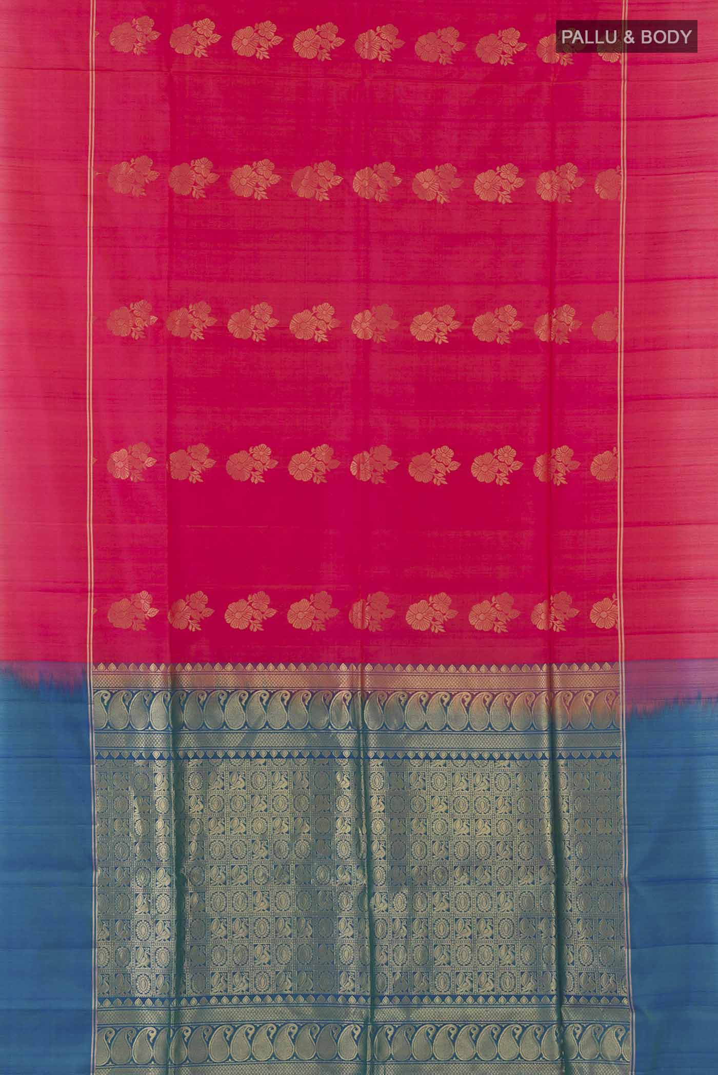 Pink Dual Tone Soft Silk Saree - Image 5